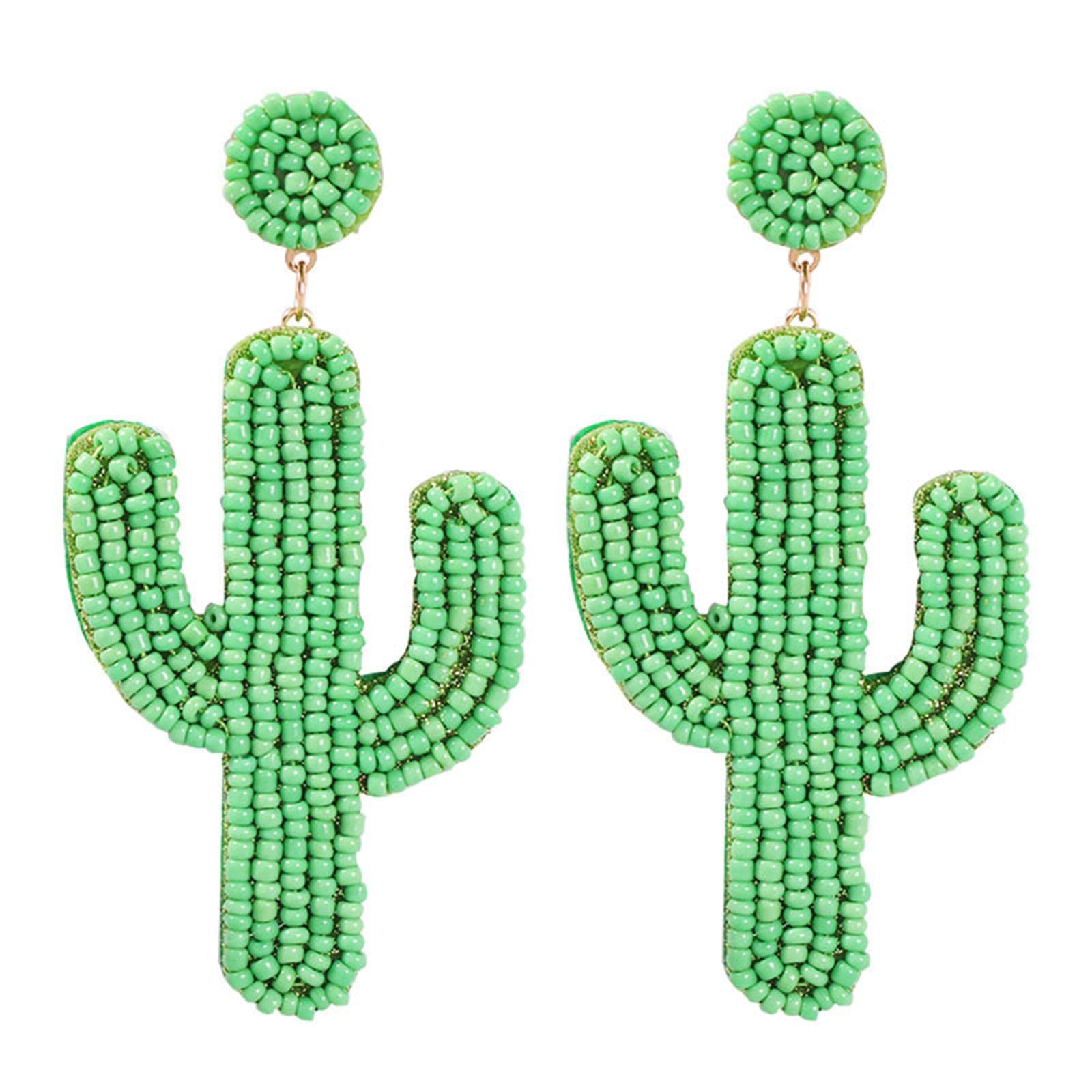 Bohemian Handmade Palm Leaf Earrings with Seed Beads - Braided Dangle Drop Statement Jewelry for Women | Perfect for Summer Festivals, Beach Vacations & Boho Fashion Outfits