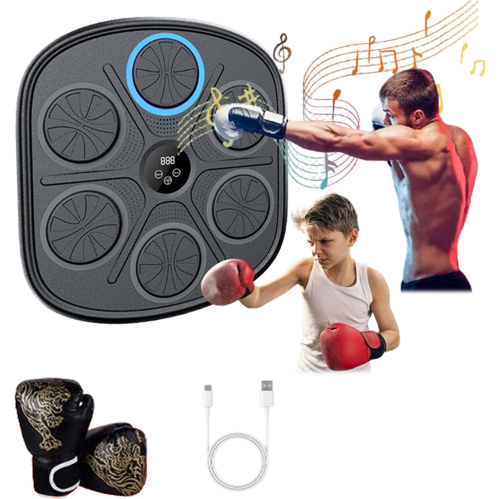 Beatpunch Boxing Machine for Adults & Kids - Wall Mounted Music Punching Bag with 9 Modes - Perfect for Home Gym, Stress Relief & Fitness Training
