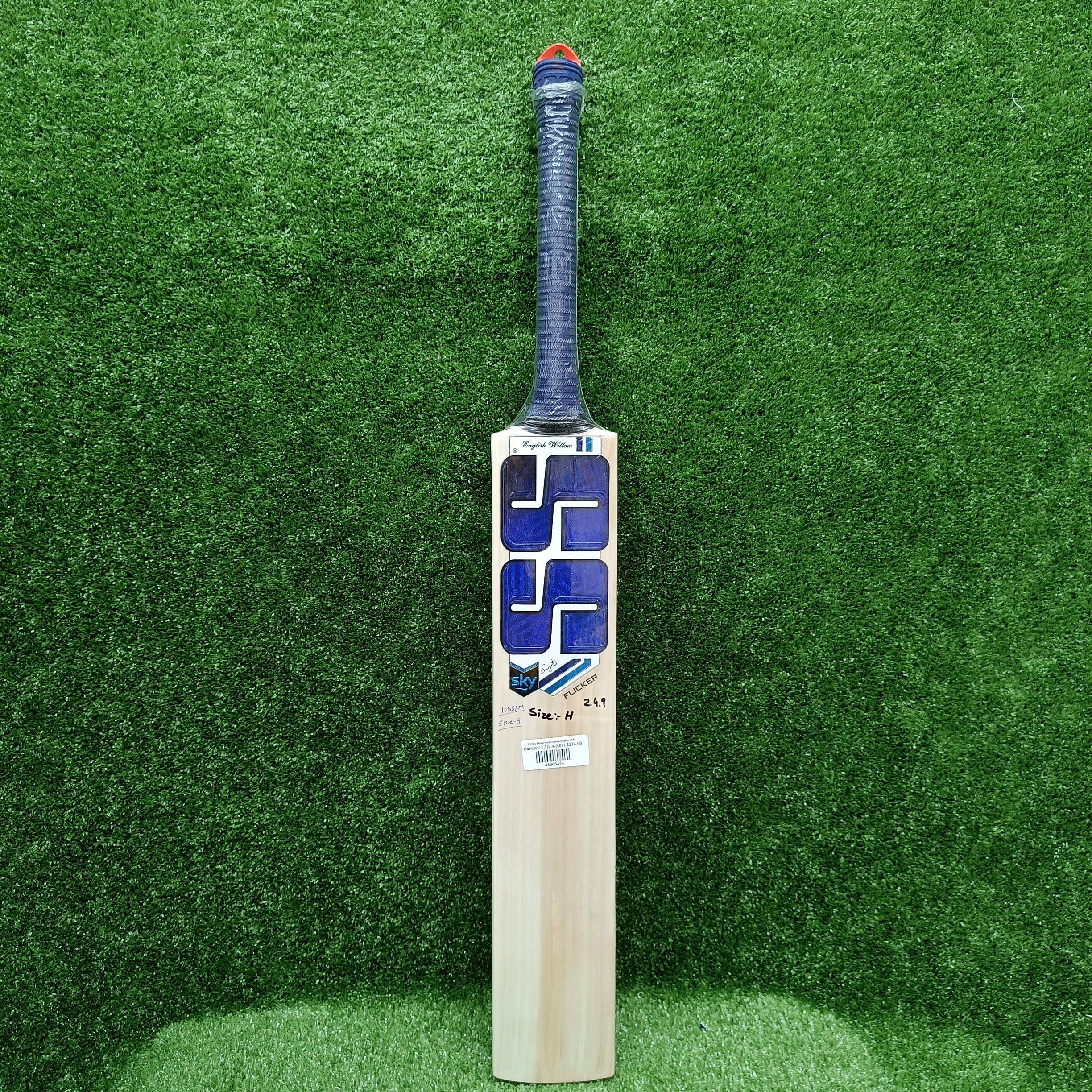Premium SS Sky Flicker Youth Harrow English Willow Cricket Bat - Lightweight & Durable for Junior Players - Perfect for Practice, Matches & Training Sessions