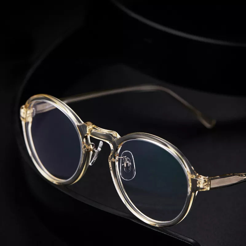 Stylish Black Unisex Full Rim Round Acetate Eyeglasses Frame 13847 - Perfect for Reading, Work & Fashion Accessories