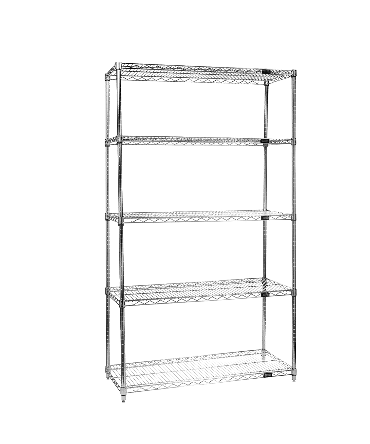 Quantum Storage Systems WR74-2424C-5 Chrome Wire Shelving Starter Kit - 5-Tier Industrial Shelves (74
