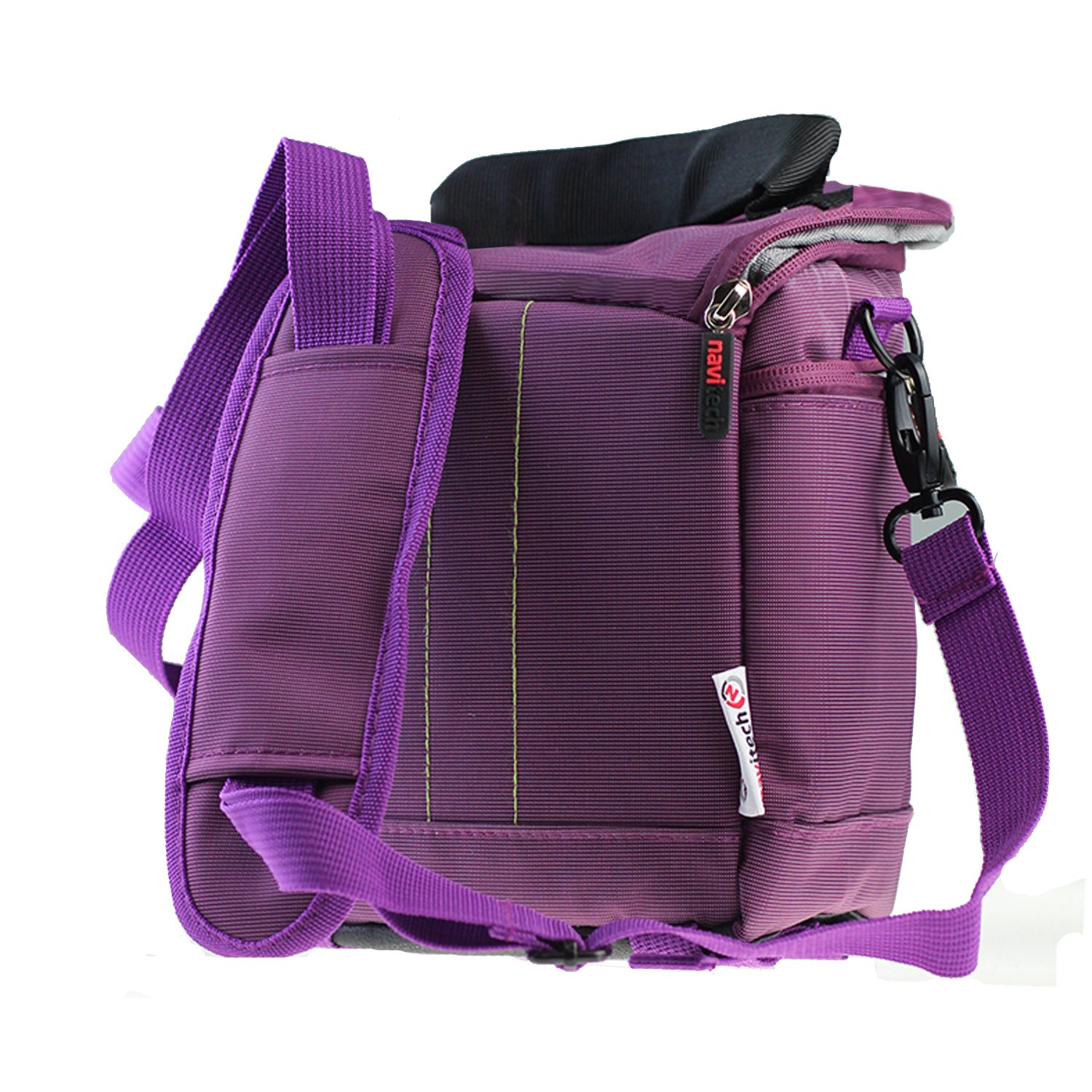 Navitech Purple DAB FM Digital Music Radio Shoulder Bag/Case - Compatible with P-SB7 Spirit Box & Speaker | Portable Radio Storage for Ghost Hunting, Outdoor Adventures & Travel