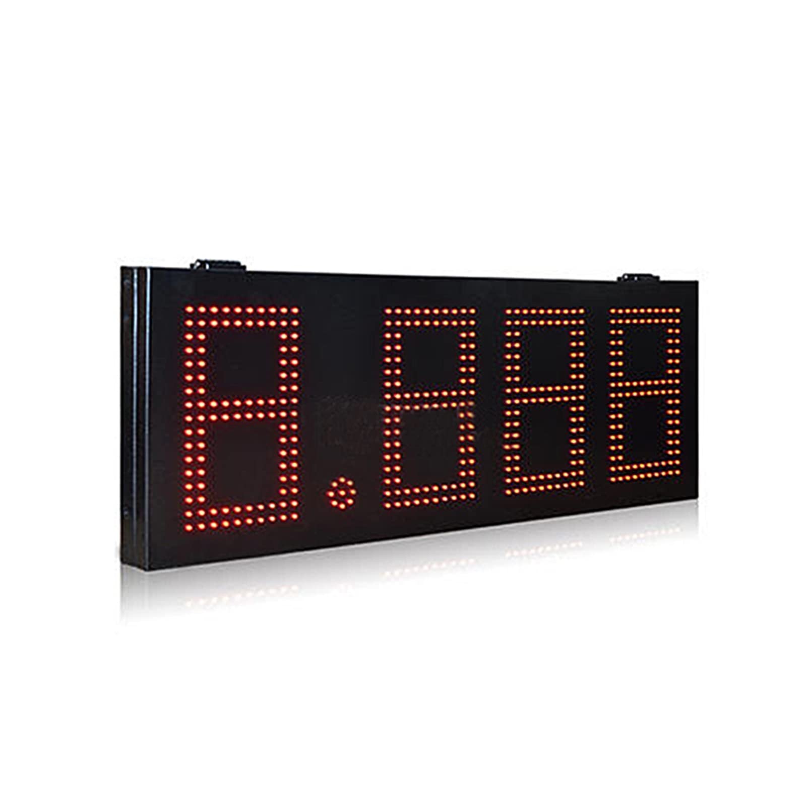 12 Inch High Brightness Green LED Digital Sign - Waterproof Iron Box with Remote Control, Multi-Function Timer for Gas Stations (PCB Oil Price Plate Format 888.8) - Perfect for Outdoor Price Displays, Fuel Stations & Convenience Stores