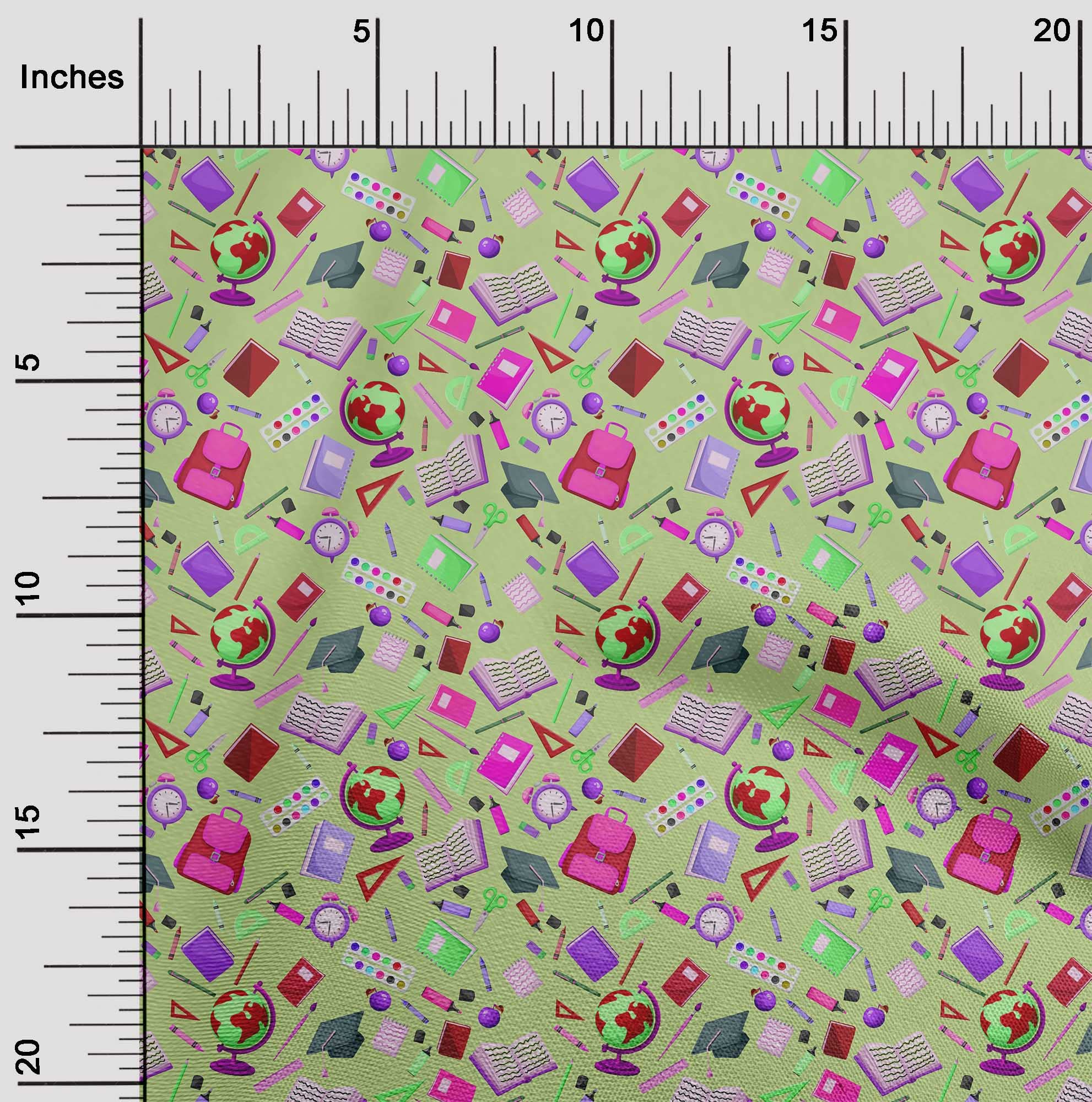 Premium 100% Cotton Cambric Fabric - Light Green Printed DIY Sewing Material for Kids Clothing, 56 Inch Wide by The Yard | Perfect for Dresses, Quilting & Craft Projects