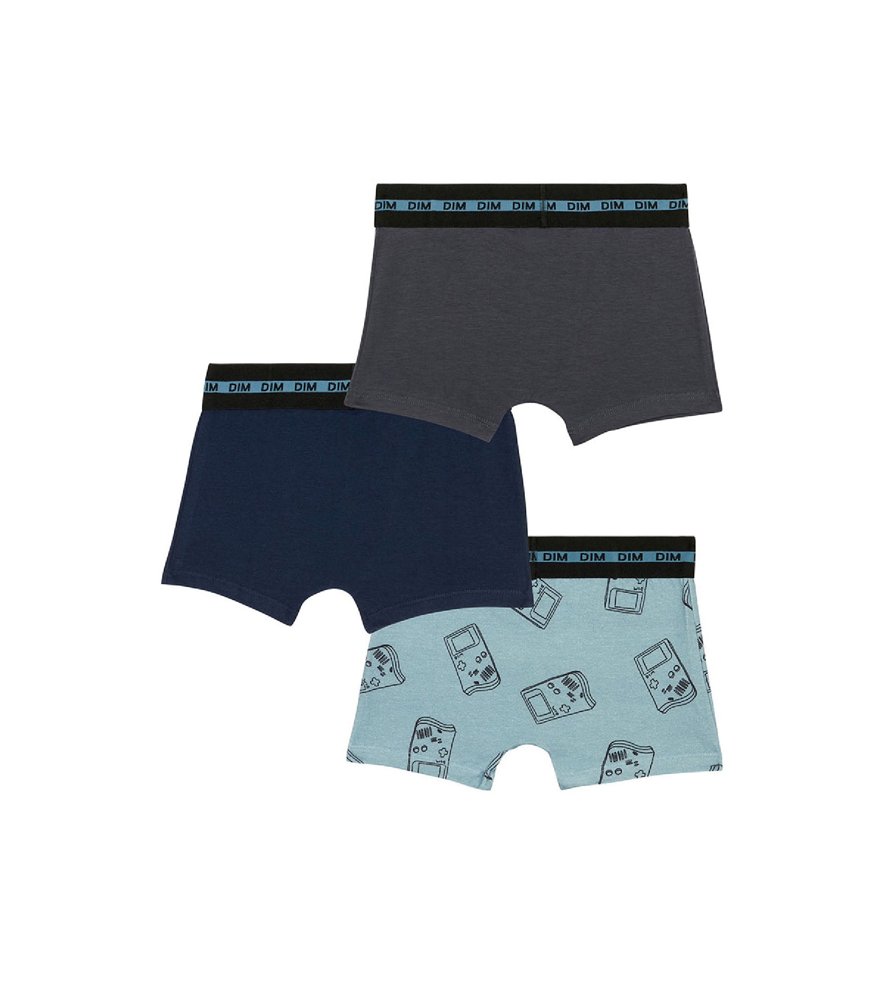 3 Pack Boys' Cotton Stretch Boxer Briefs with Gameboy Print - Blue | EcoDim Mode | Comfortable Underwear for Kids, Boys, Teens | Perfect for School, Sports, Sleep & Everyday Wear