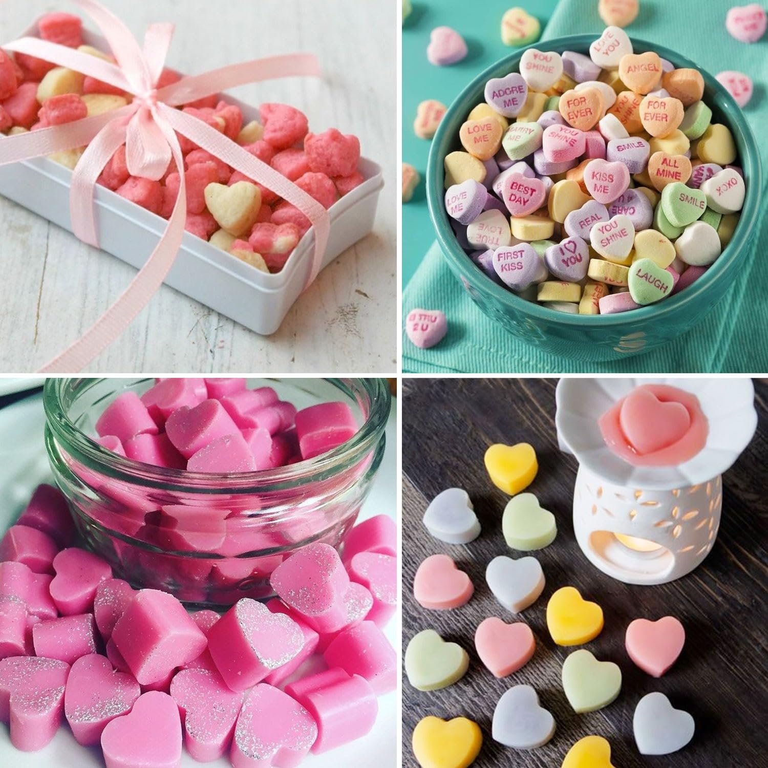 Premium 2-Pack Silicone Heart Molds for Wax Melts, Candles & DIY Crafts - Includes 2 Droppers - Perfect for Chocolate, Gummies, Soap, Ice Cubes & Valentine's Gifts - Ideal for Home Decor, Party Favors & Romantic DIY Projects