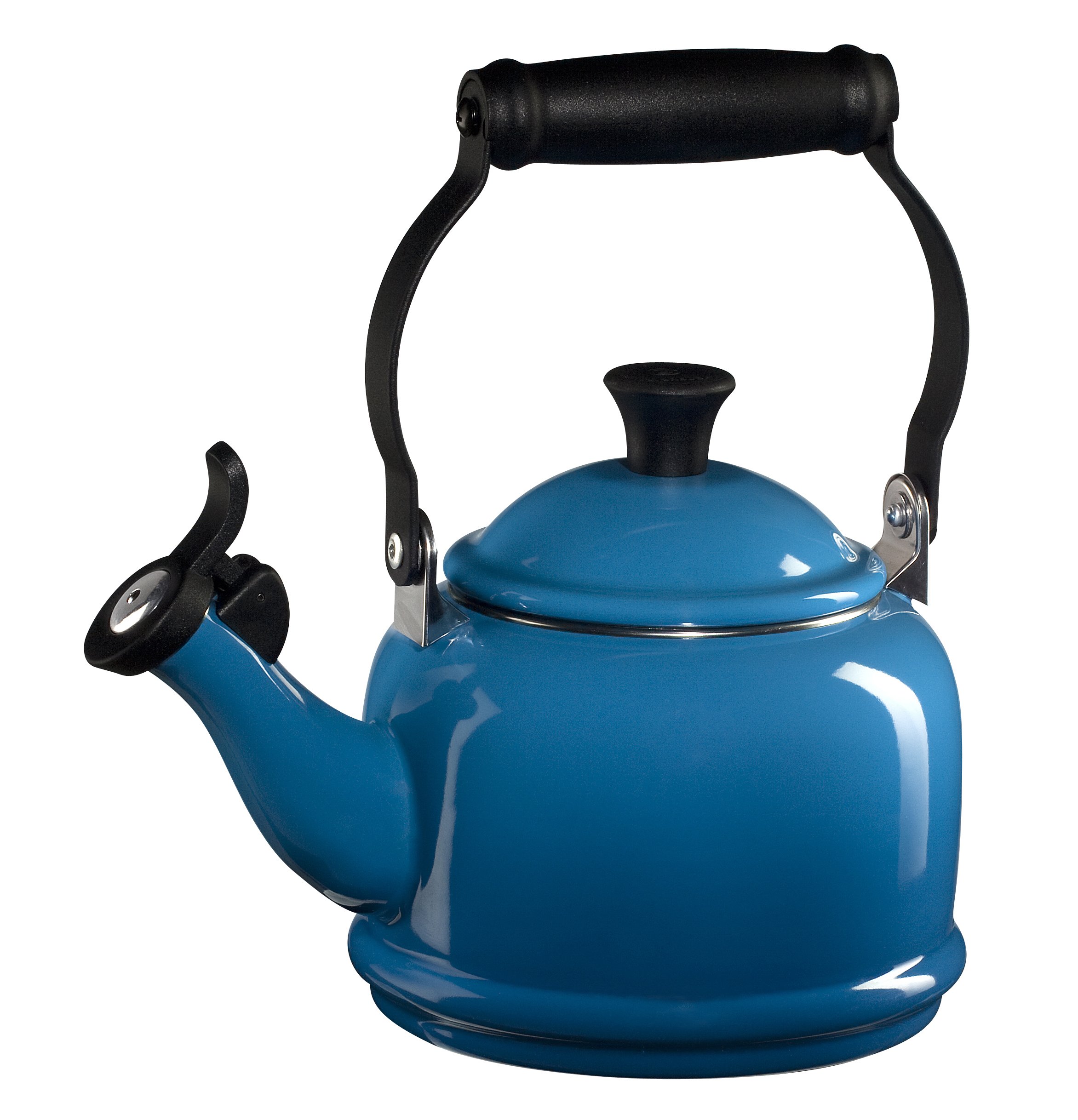Le Creuset Enamel On Steel 1.25 qt. Demi Tea Kettle - Marseille Blue | Stovetop & Induction Safe | Perfect for Tea Lovers, Home Brewing & Kitchen Decor