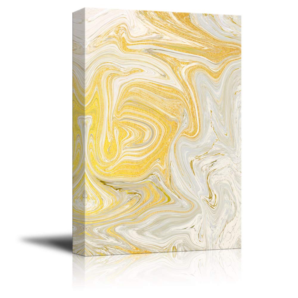 Wall26 - Premium Abstract Golden Texture Canvas Wall Art - Giclee Print Gallery Wrap Modern Home Decor - 32x48 Inches - Ready to Hang - Perfect for Living Room, Bedroom & Office Decor