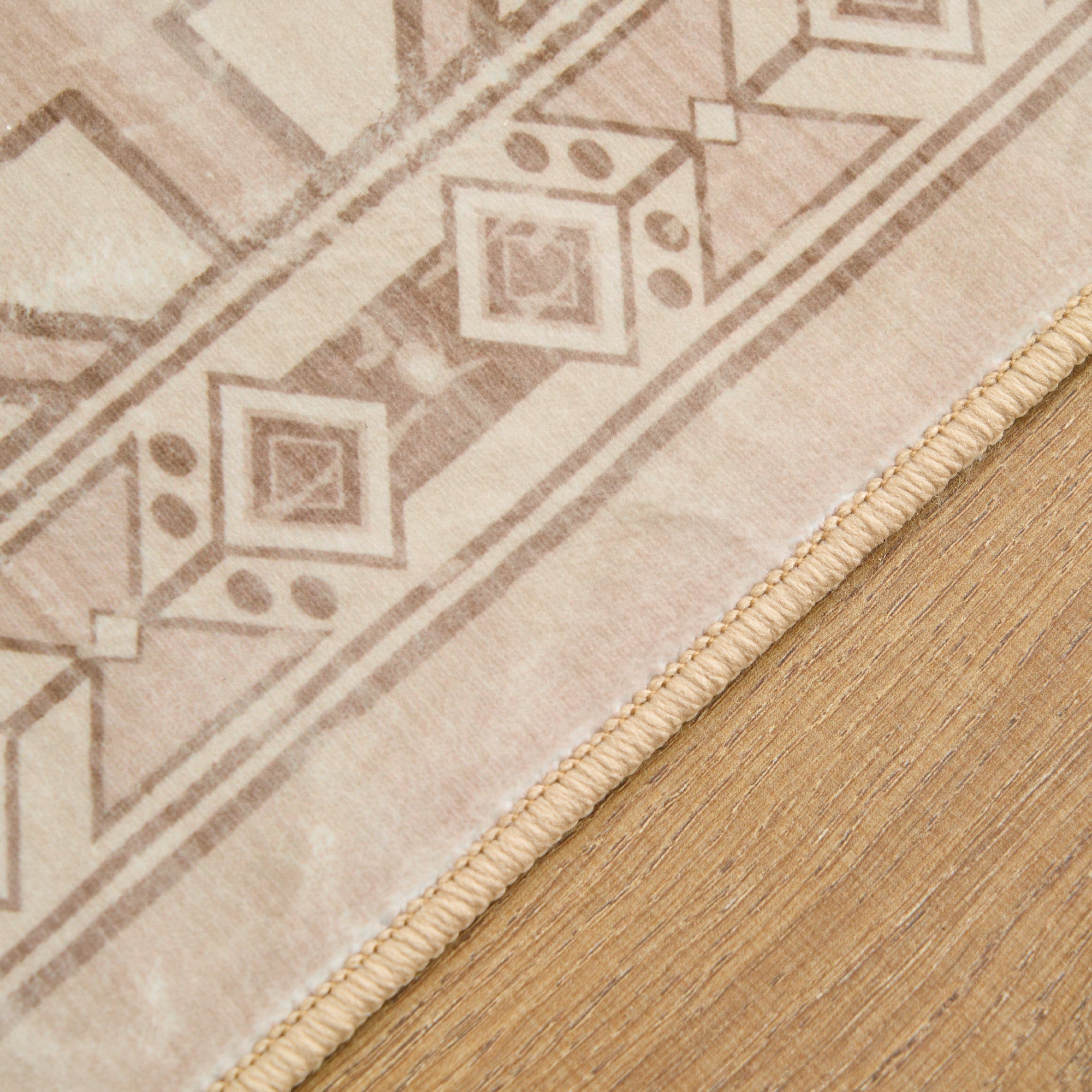 Easy Clean Washable Rug - Boho Geometric Rustic Desert Design - Durable Spillproof & Pet Friendly - Non Slip Living Room Area Rug - Perfect for Home Decor, Bedroom, Nursery & High Traffic Areas