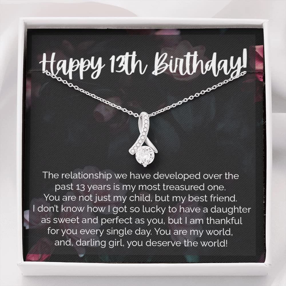 13th Birthday Gifts for Girls - Sterling Silver Daisy Necklace for Daughter, Sister & Teens | Elegant Jewelry Gift for 13 Year Old | Perfect for Birthday Parties, Graduation & Special Occasions