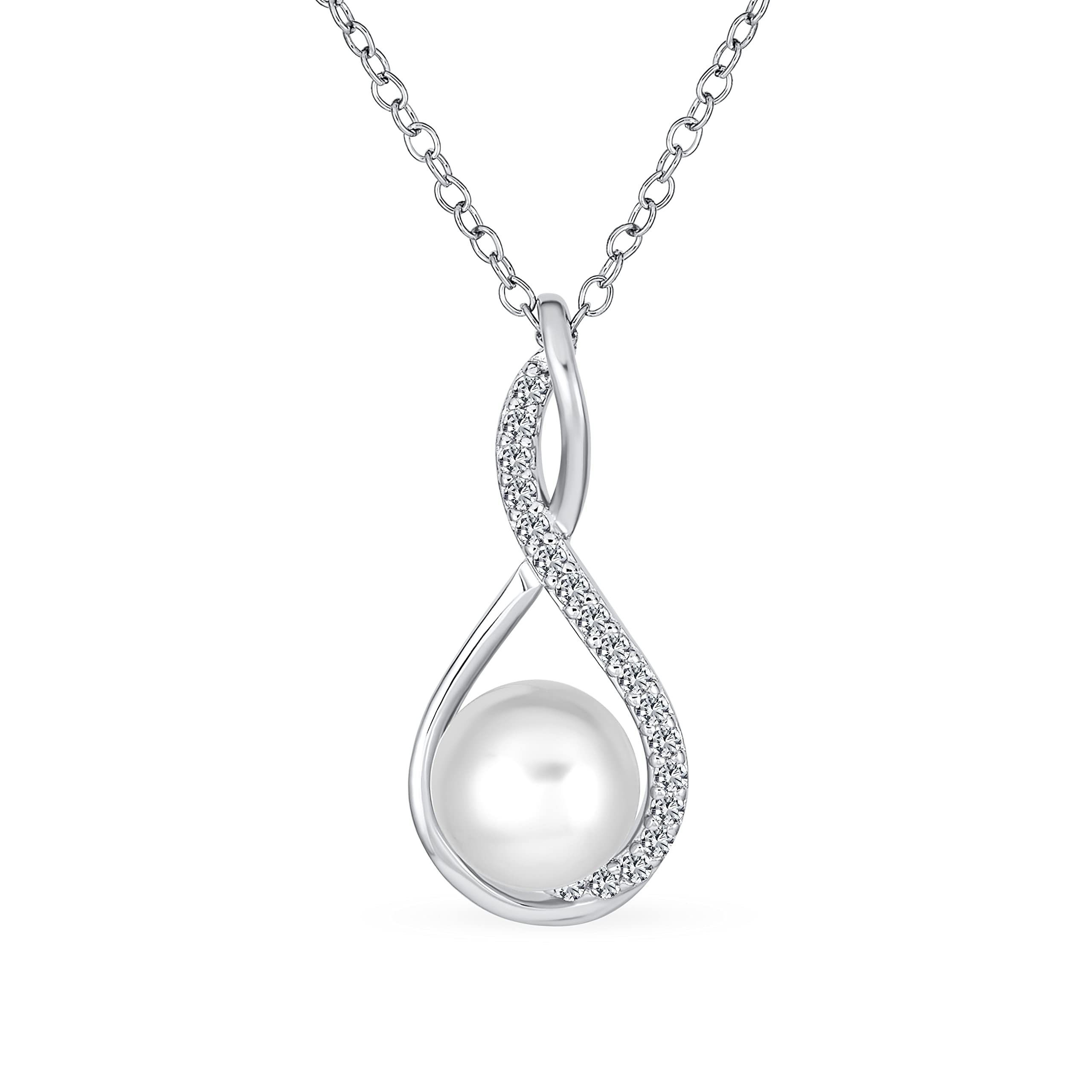 Timeless Pearl Jewelry Set - Sterling Silver Necklace & Earrings for Weddings