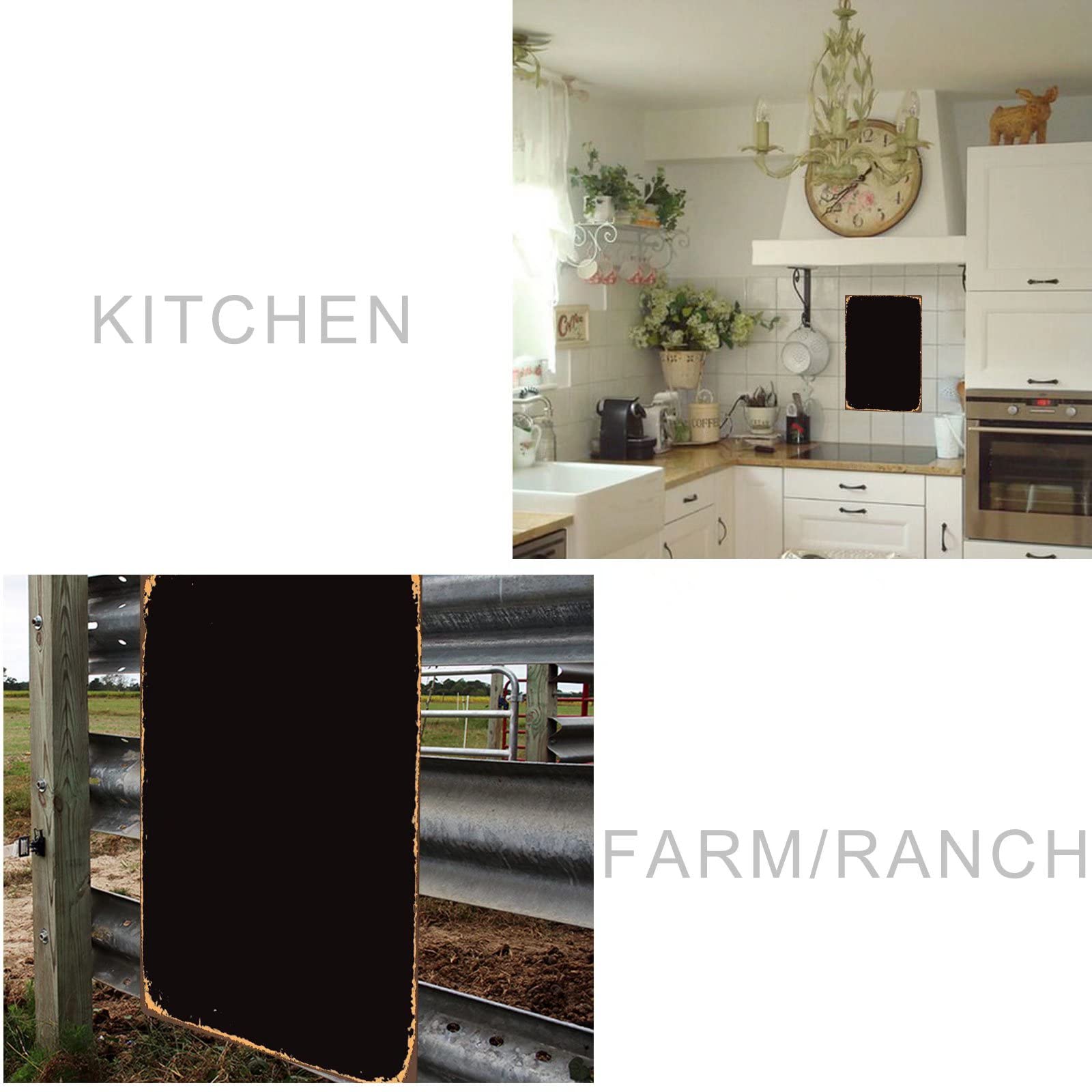 Honey Knowledge Metal Tin Signs - Retro Farmhouse Wall Decor for Home & Farm