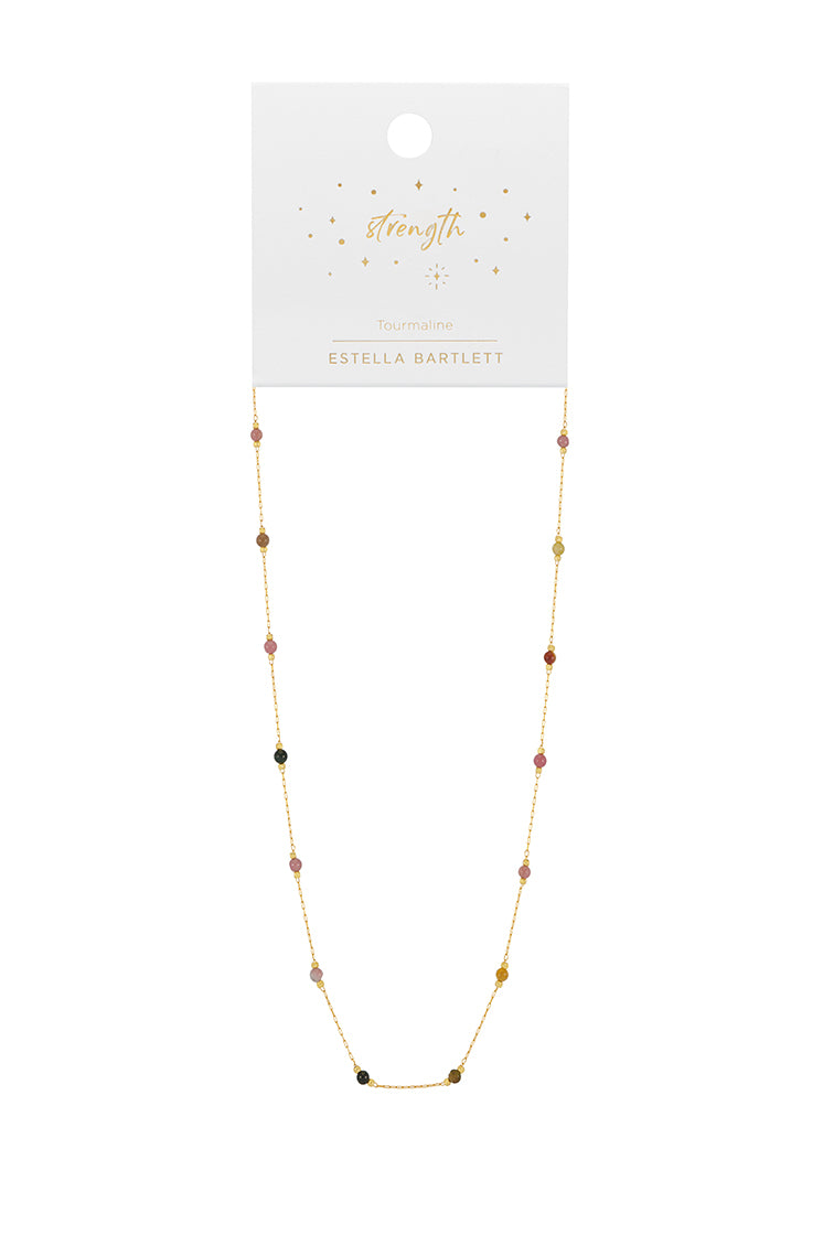 Healing Tourmaline Gemstone Bead Necklace for Women - Natural Crystal Therapy Jewelry for Stress Relief & Energy Balance - Perfect for Meditation, Yoga & Spiritual Healing