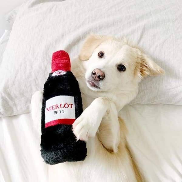 ZippyPaws Happy Hour Crusherz Red Wine Dog Toy - Durable Chew Toy for Small & Medium Dogs, Interactive Play & Stress Relief - Perfect for Playtime, Training & Gifts for Dog Lovers