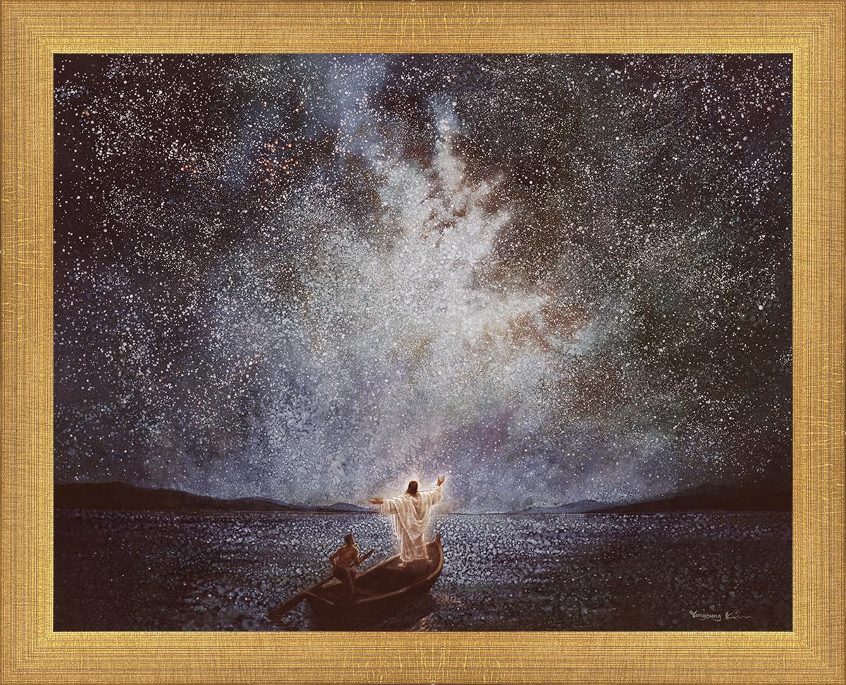 Calm And Stars By Yongsung Kim - Beautiful Celestial Wall Art for Home & Office Decor - Perfect for Bedroom, Living Room, Meditation Space