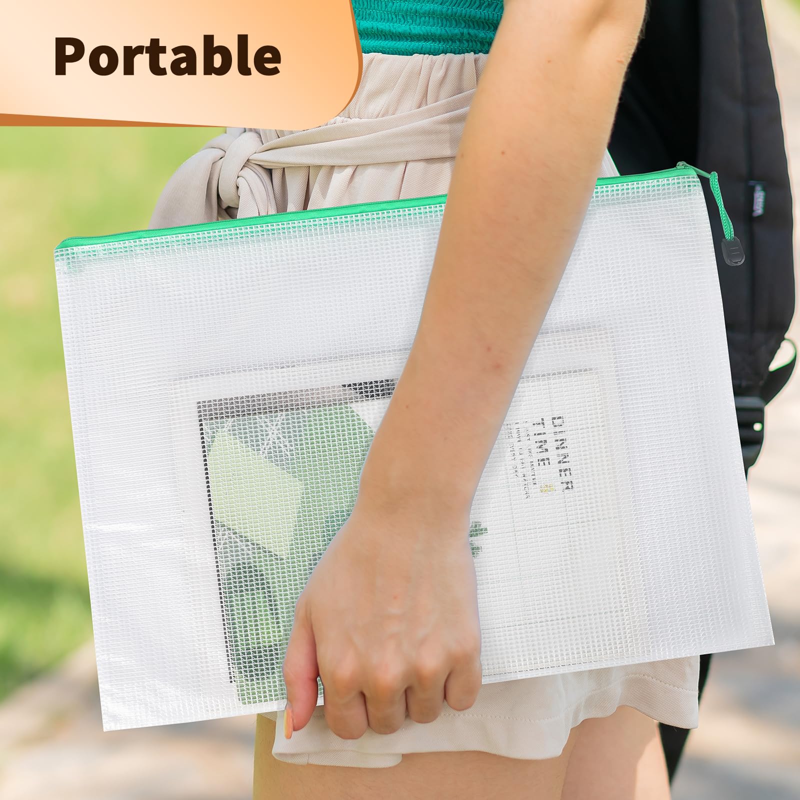 Umriox 6-Color Mesh Zipper Pouch Set (18 Pack) - Waterproof for Office, Travel & Cosmetics