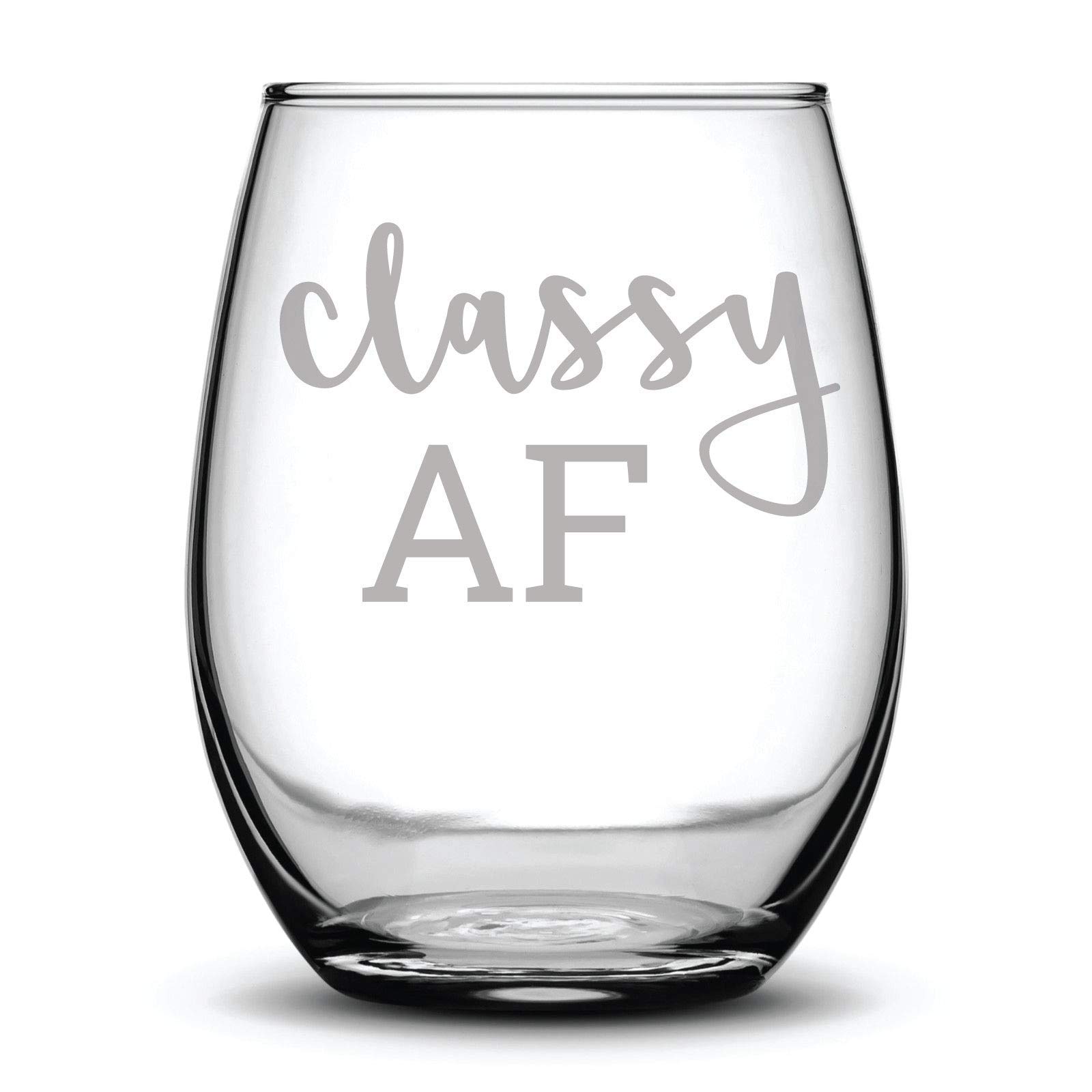 Elegant Funny Wine Glass with Laser Etched Cursive Design - 17oz Stemless Glass for Parties, Gifts & Home Decor | Perfect for Wine Lovers & Humor Enthusiasts