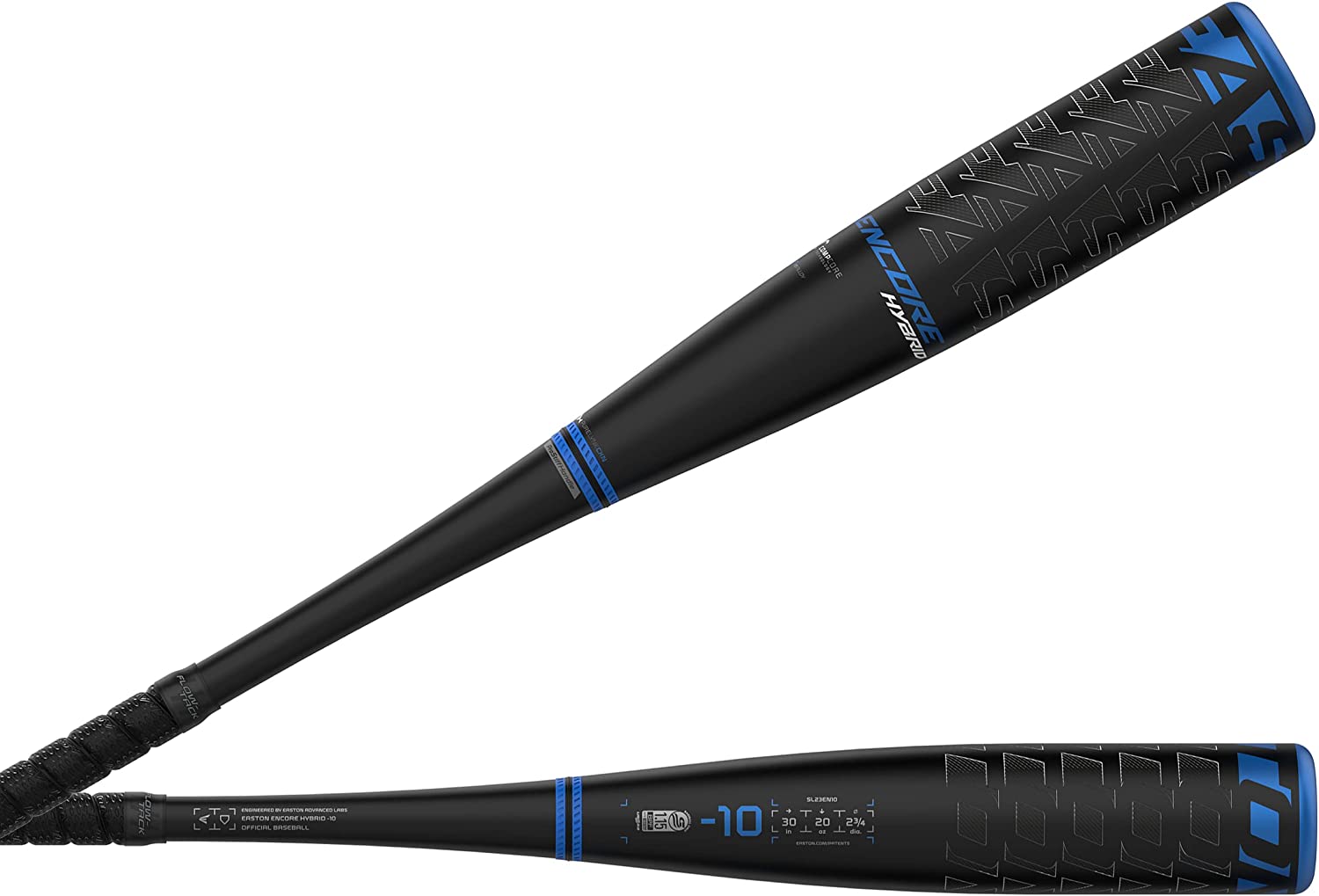 Easton 2023 Encore Hybrid USSSA Baseball Bat - 2-Piece Hybrid Design in Black/Blue - Perfect for Youth & Adult Baseball Leagues & Tournaments