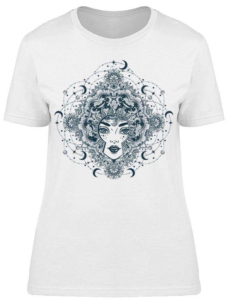 Vintage Tribal Moon Graphic T-Shirt for Women - Soft Cotton Tee with Unique Design - Perfect for Casual Wear, Music Festivals & Boho Outfits