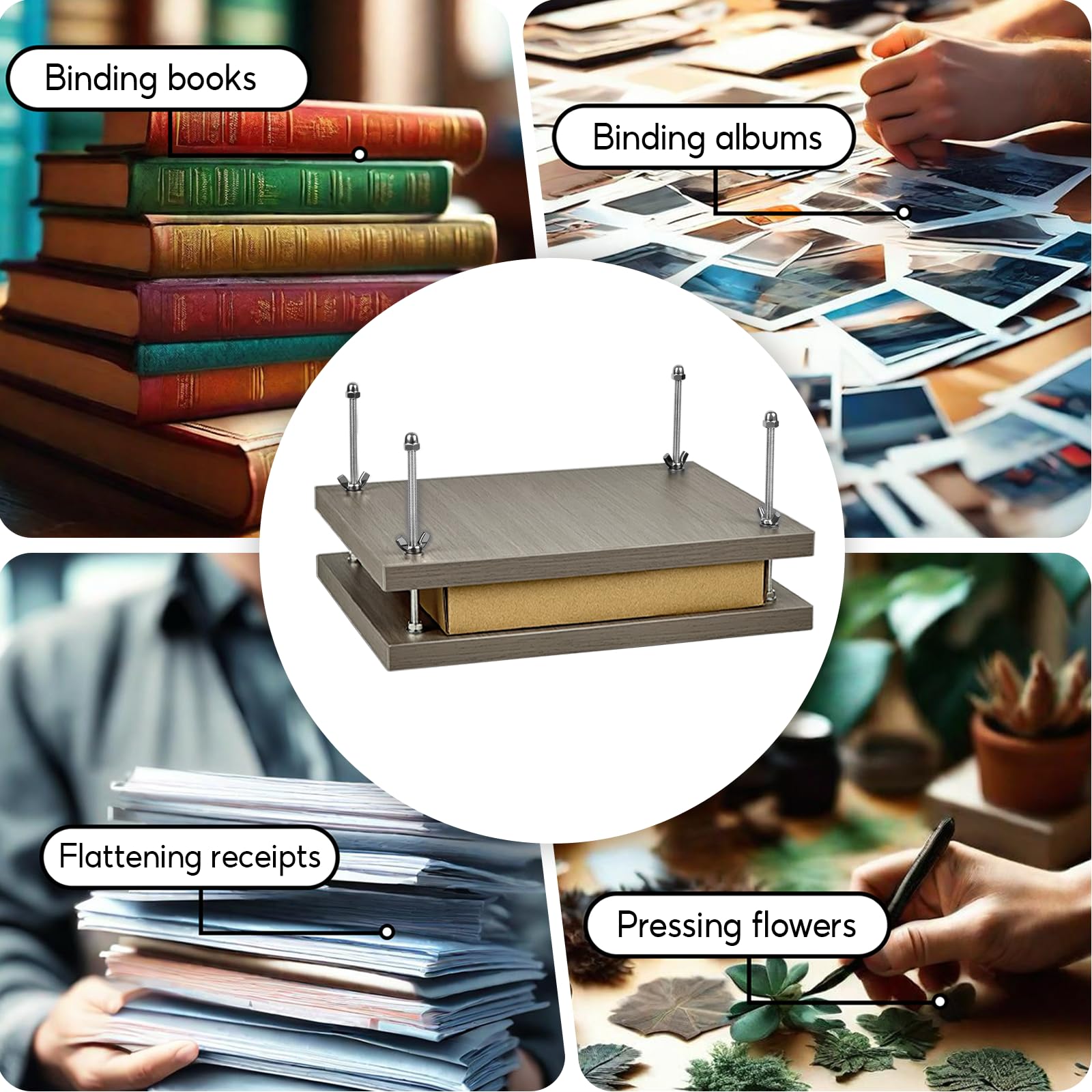 Professional Book Press & Flower Press Kit - 11.8 x 9.1 Inch Bookbinding Tool for DIY Scrapbooking, Herb Drying, and Craft Projects - Perfect for Artists, Book Lovers & Botanical Enthusiasts