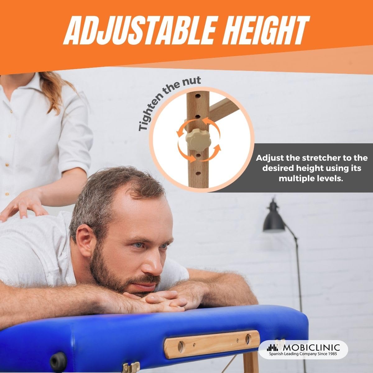 Mobiclinic® Portable Folding Massage Table - 73.23 x 23.62 Inch Adjustable Beauty Spa Bed with Headrest & Carry Bag - 330 lb Capacity Wooden Therapy Table for Professional Massage, Lash Extensions & Physiotherapy - Perfect for Salons, Spas & Home Use