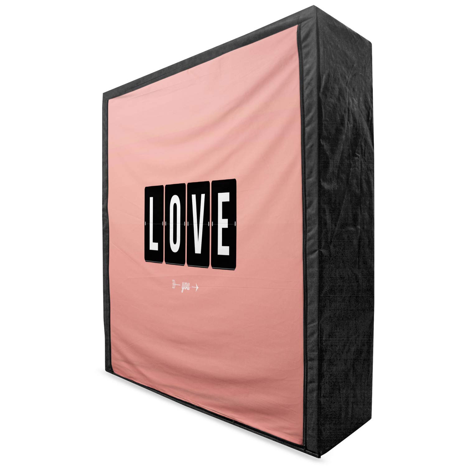 Ambesonne Love Portable Fabric Wardrobe Closet Organizer with Shelves - 59