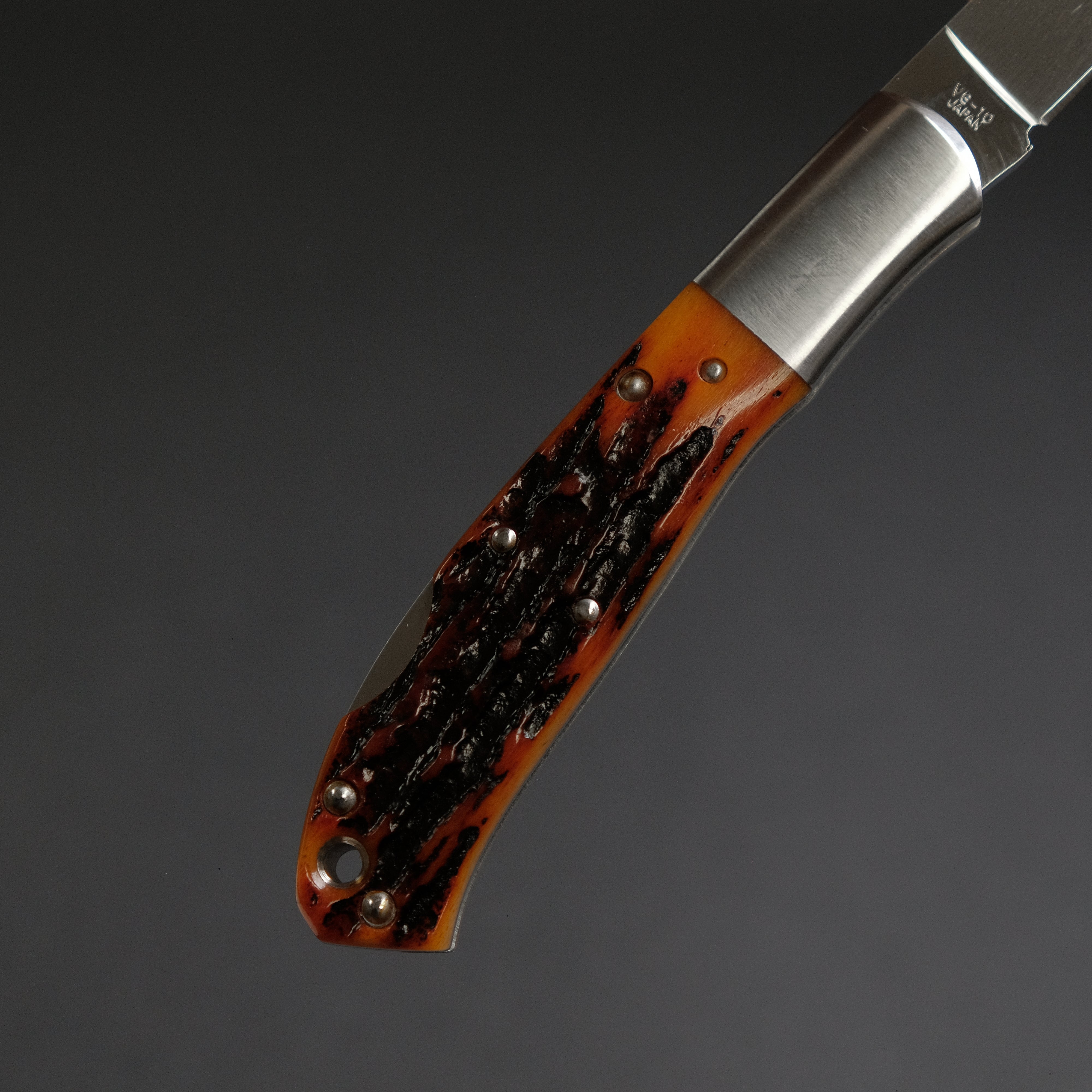 MOKI Kronos Large Folding Pocket Knife with Stag Handle - Perfect for Camping, Hiking, and Outdoor Survival Gear