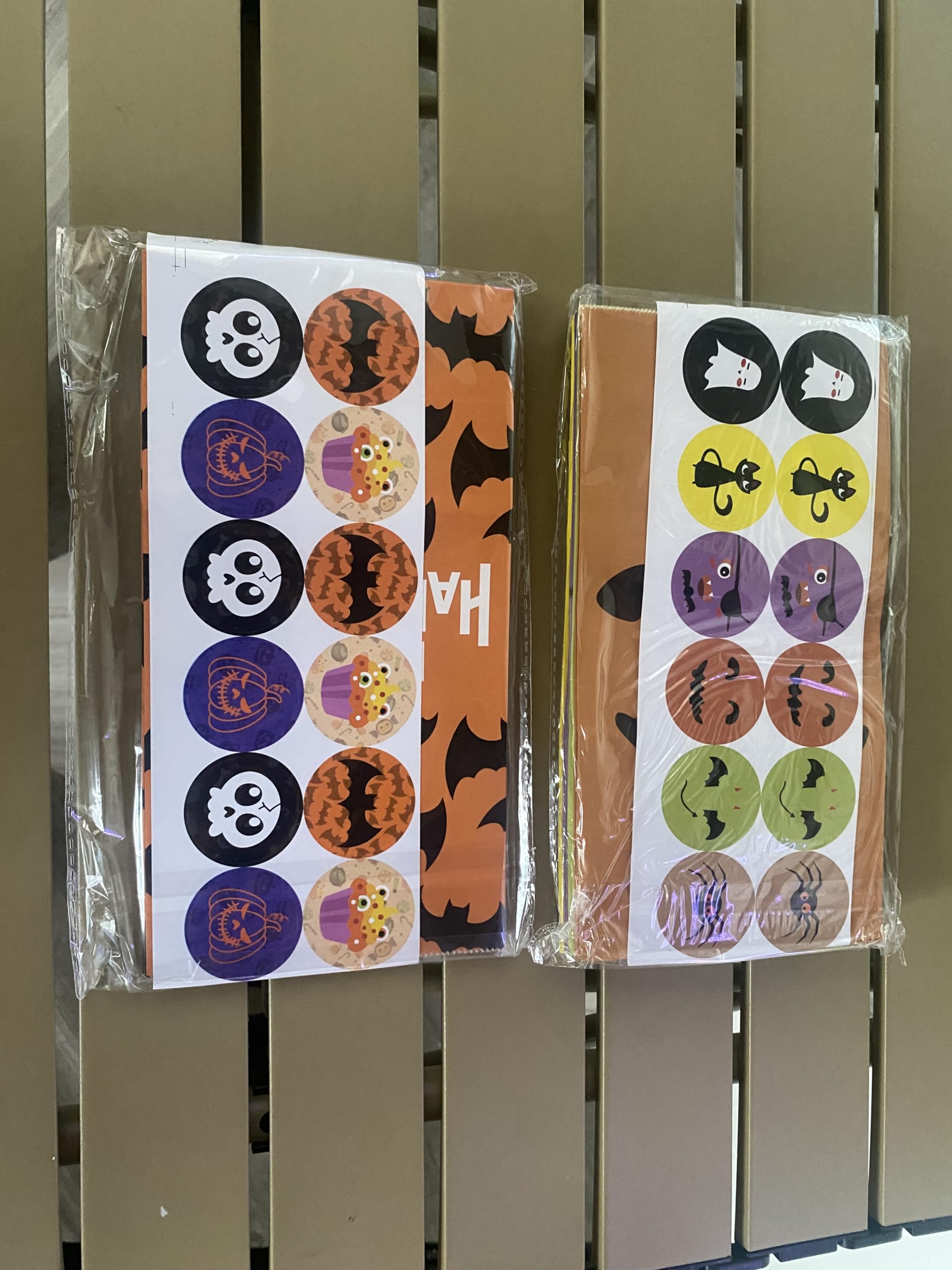 Halloween Trick or Treat Candy Bags - 24 Pack Halloween Party Favors with 24 Stickers, Small Gift Bags for Kids, Boys & Girls - Perfect for Trick or Treating, Classroom Treats & Halloween Party Supplies