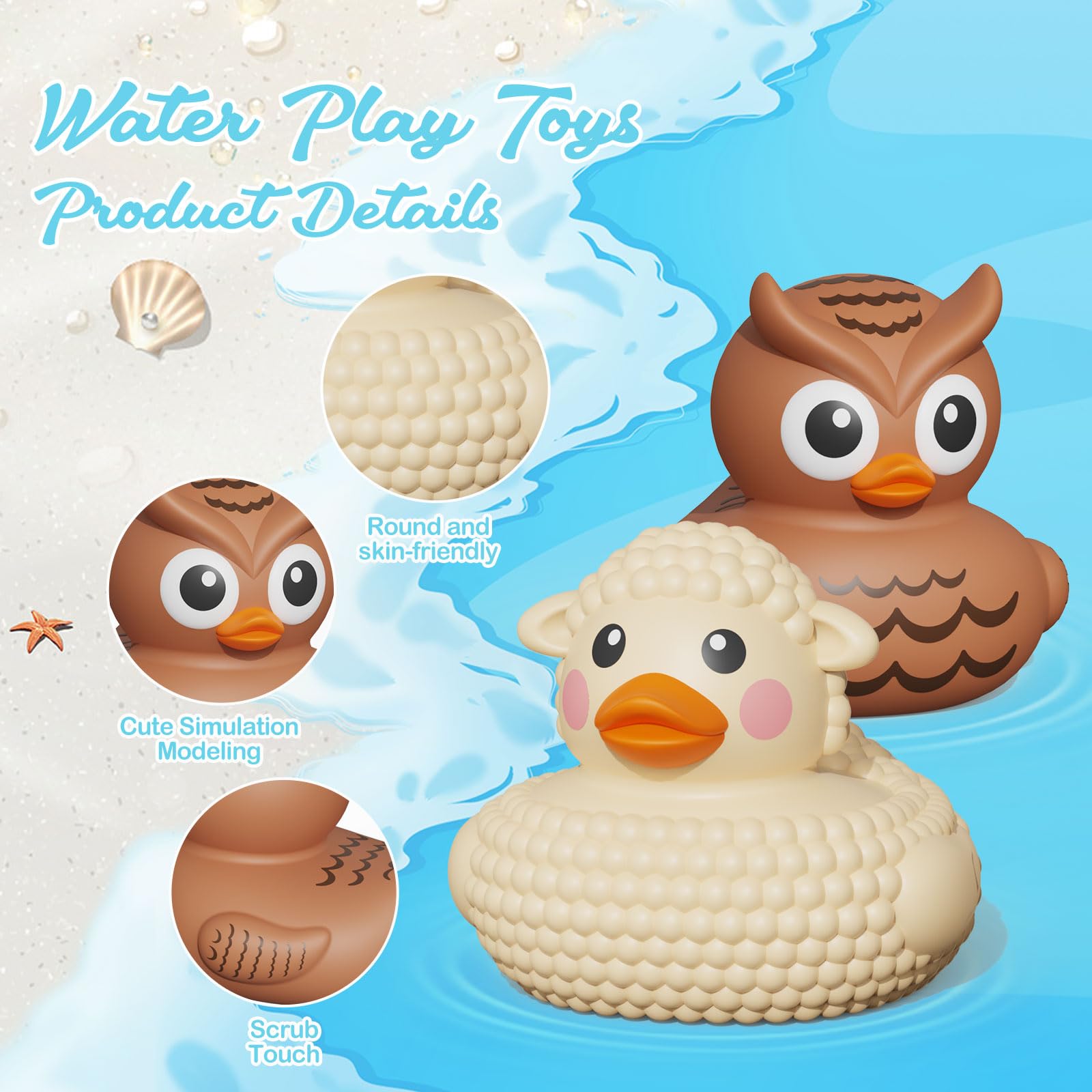 12PCS Rubber Duck Bath Toys for Toddlers - No Hole Bathtub & Pool Toys for Babies 18+ Months - Fun Water Play for Bath Time, Swimming & Sensory Development