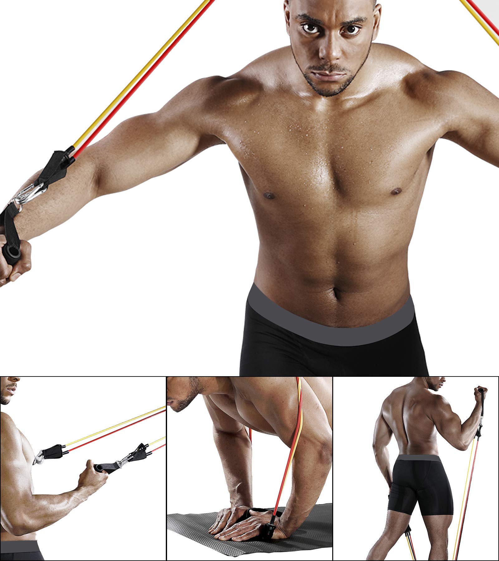 NPET 13-Piece Resistance Band Set with Handles, Ankle Straps, Door Anchor & Carry Bag - Premium Exercise Bands for Strength Training, Home Workouts, Physical Therapy & Yoga | Perfect for Gym, Travel & Rehabilitation