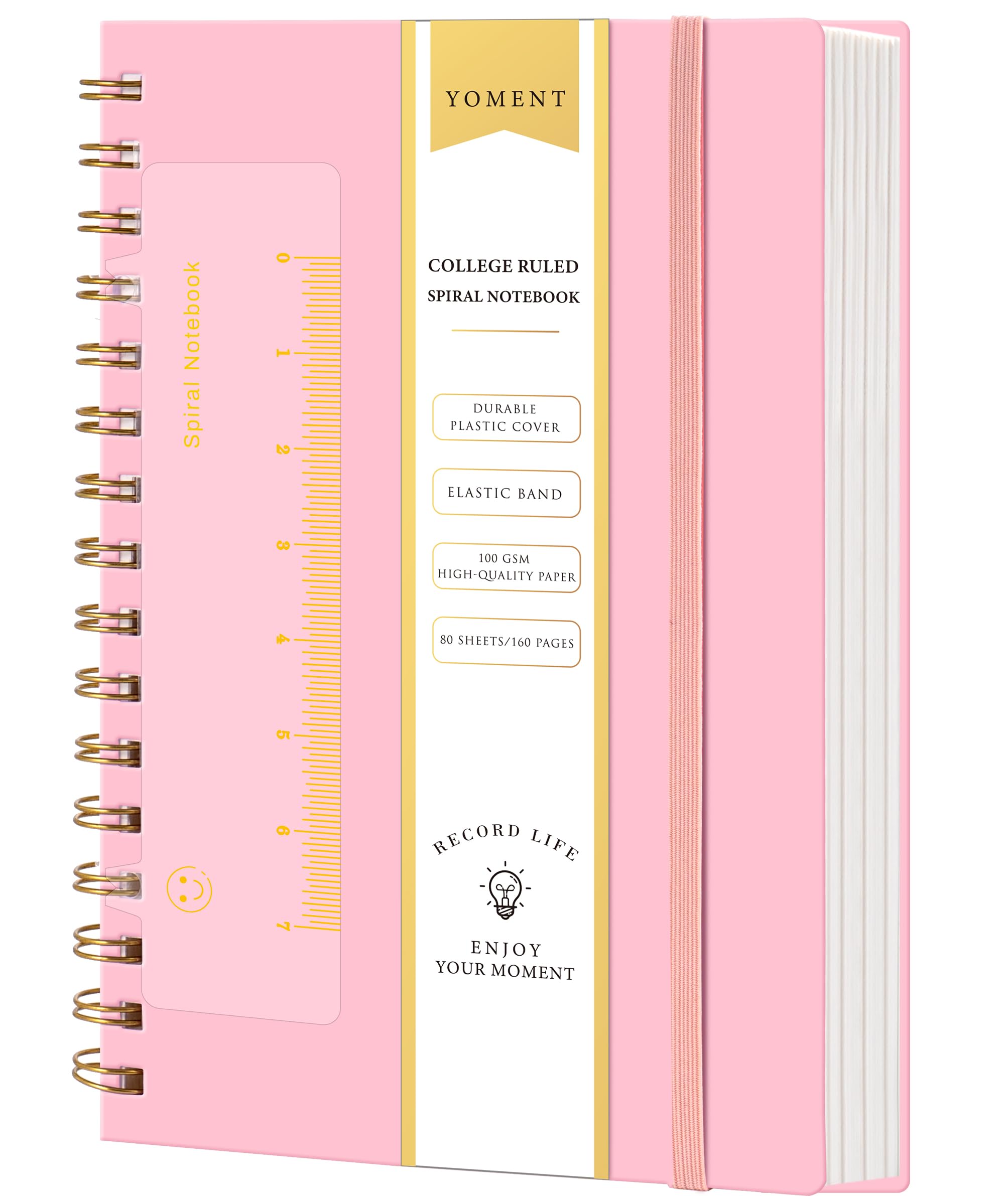 Premium A5 Spiral Notebook - 5x7 College Ruled Lined Journal with 160 Pages, Pink Spiral Bound Notebook for Women & Men | Perfect for Work Note Taking, School, Office, and Daily Planning
