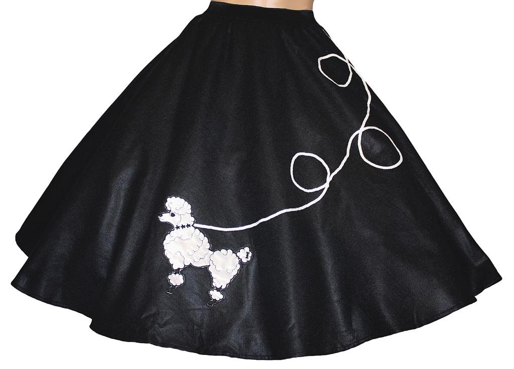 Black Poodle Skirt for Women - Vintage 50s Style for Dance & Costume