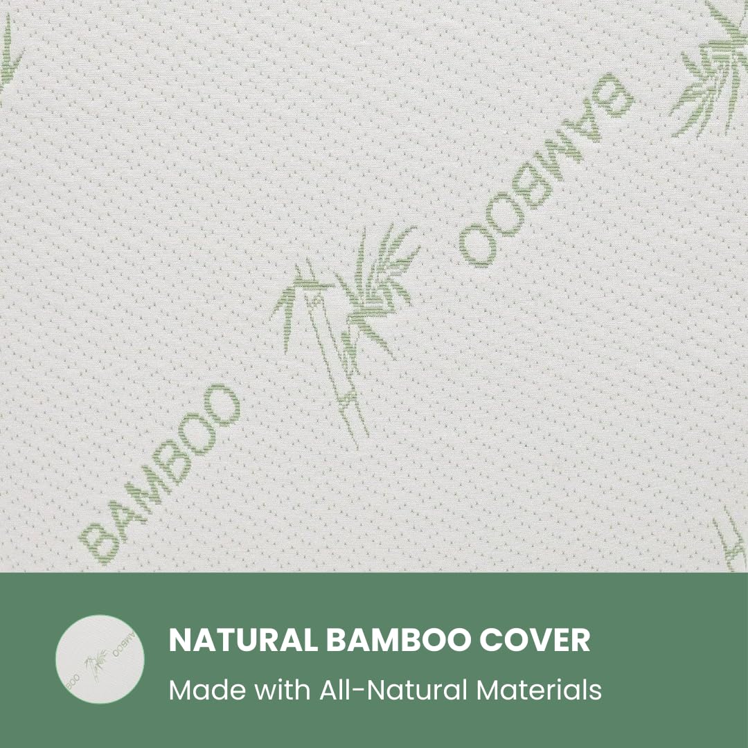 Organic Shredded Latex Pillow with Bamboo Rayon Cover - King Size Bed Pillow for Neck Pain Relief & Head Support | Breathable Cooling Pillow for Side, Back & Stomach Sleepers | Perfect for Hot Sleepers & Allergy Sufferers