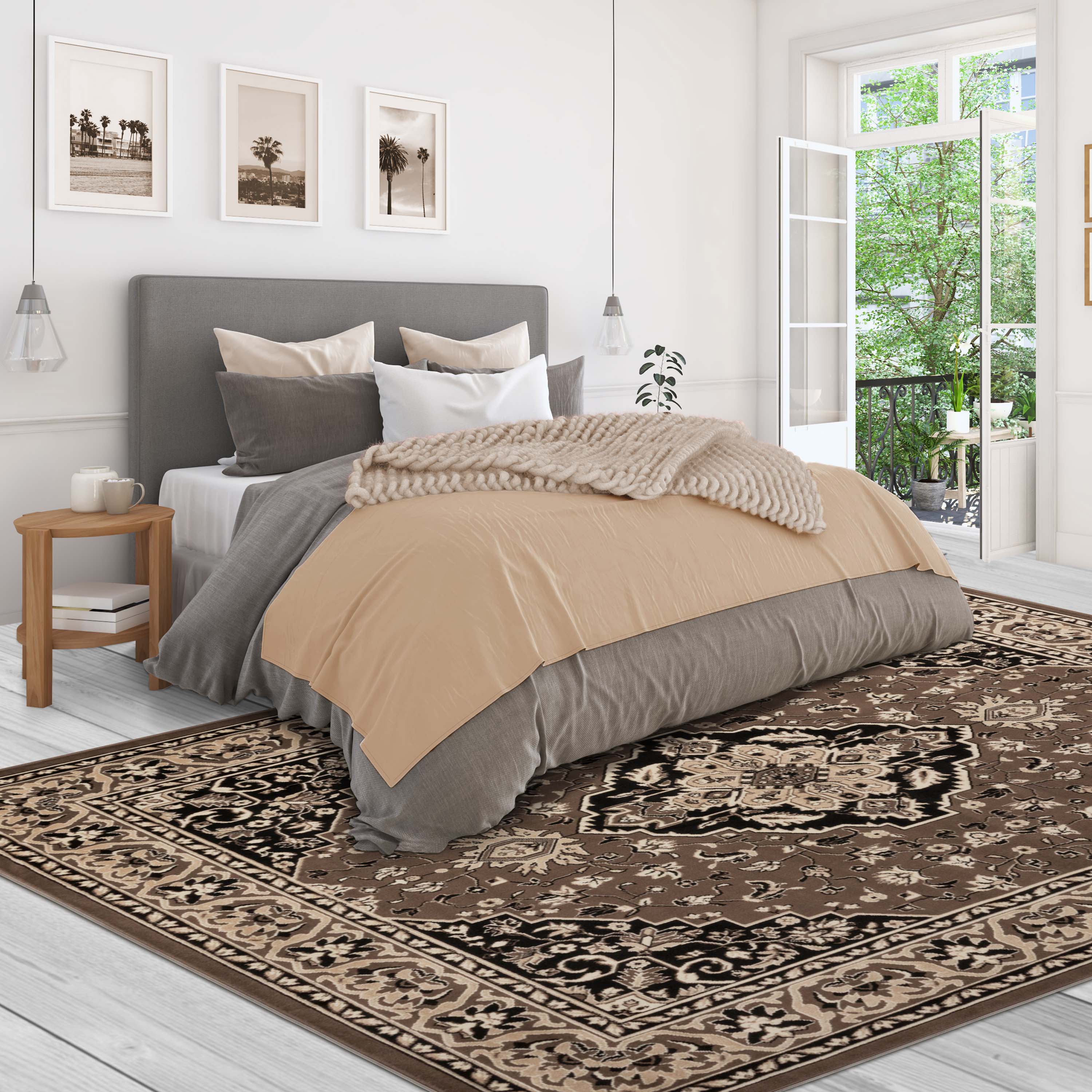 Glendale Traditional Floral Medallion Indoor Area Rug - Non-Slip Living Room Carpet, Bedroom Runner, Hallway Decor | Soft & Durable Home Floor Mat for Cozy Interior Design