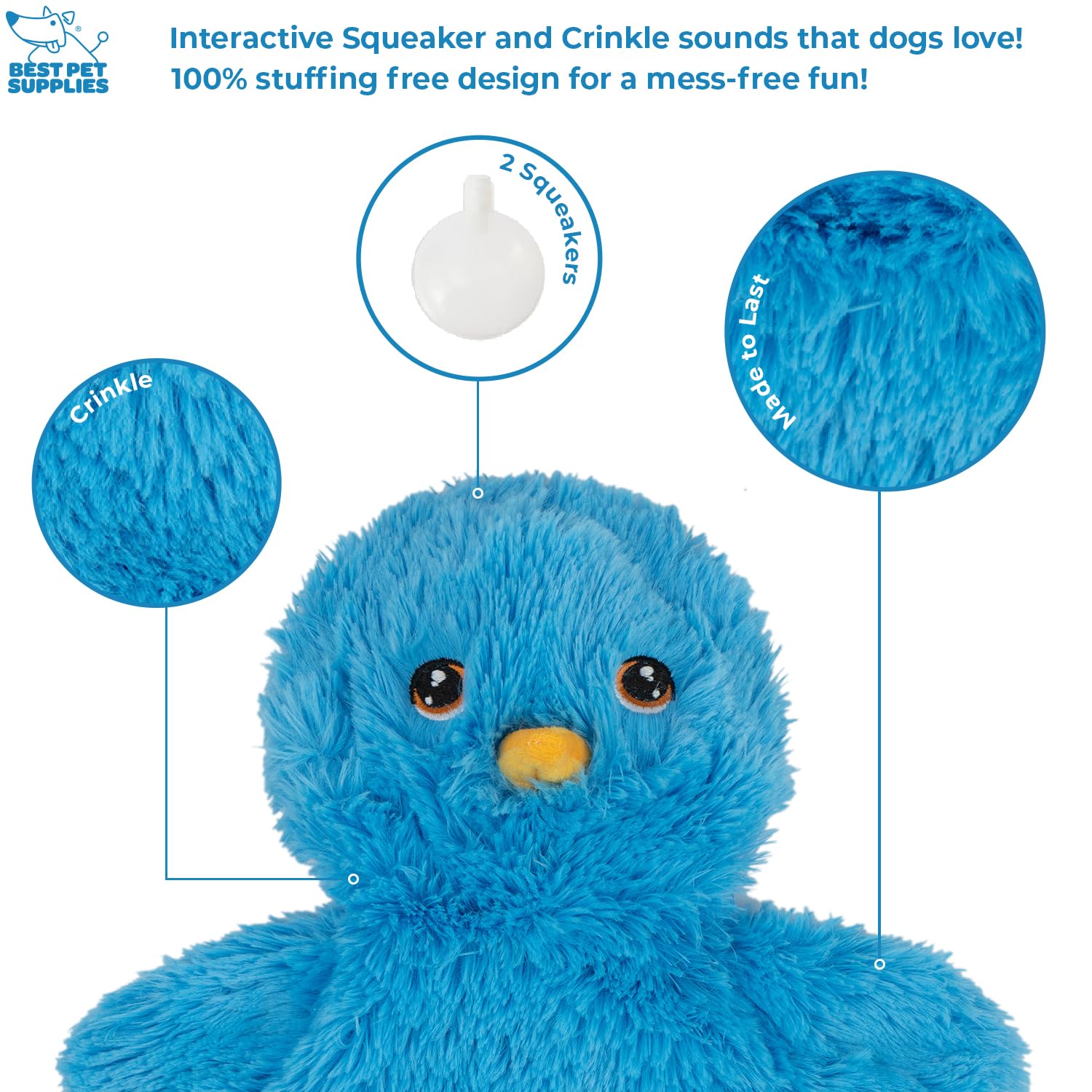 Best Crinkle Chicken Plush Dog Toy for Interactive Play - Fun & Durable Puppy & Senior Dog Chew Toy, Cute Blue Chicken Shape for Indoor Play - Perfect for Fetch, Training & Cuddling