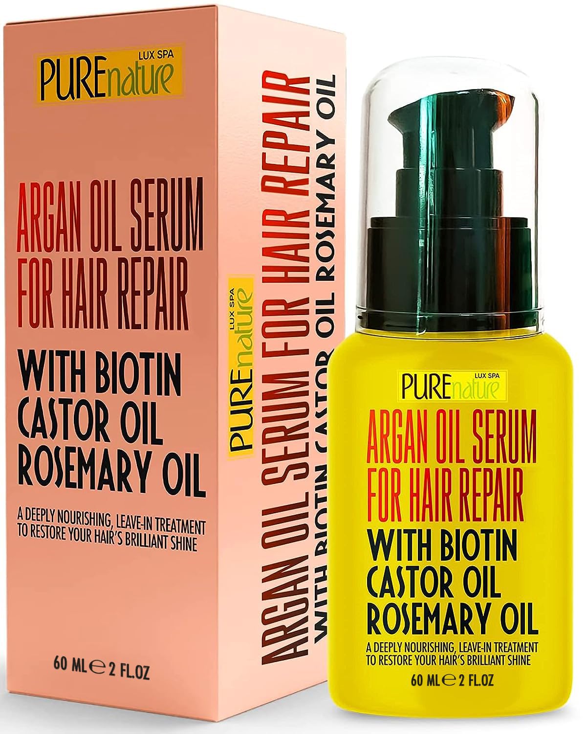 PURE NATURE Argan Oil Shampoo & Conditioner Set with Moroccan Hair Serum & Deep Conditioning Mask - Hydrating Hair Care for Dry, Damaged Hair | Perfect for Daily Use & Salon-Quality Treatment at Home
