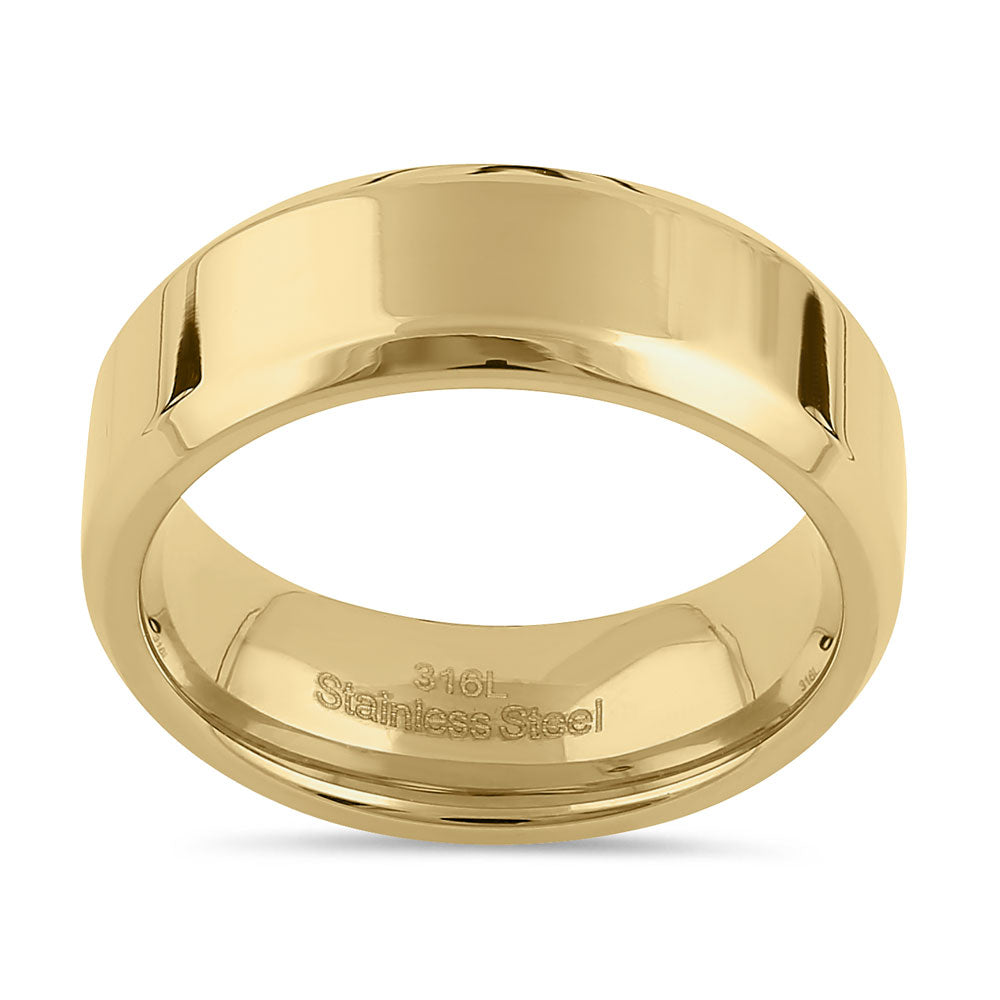 7mm Stainless Steel Yellow Gold High Polish Band Ring for Men & Women - Wedding, Engagement, Anniversary & Everyday Wear