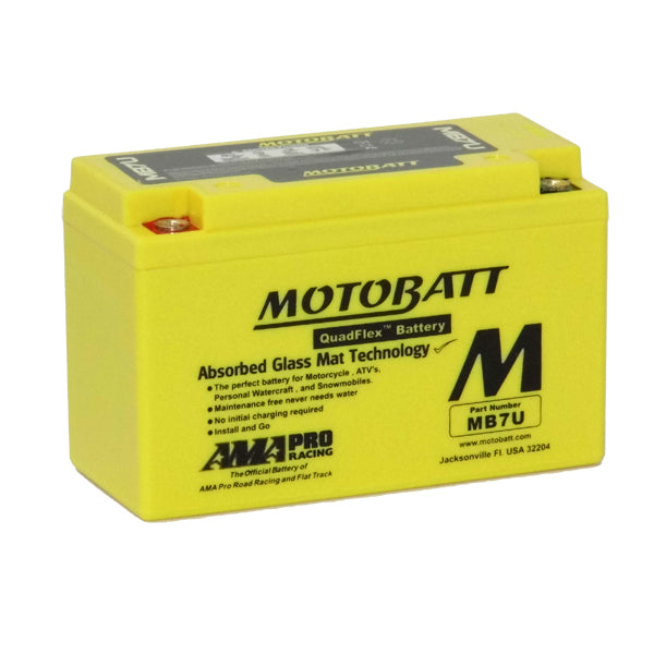 Motobatt MB7U 12V 6.5Ah AGM Motorcycle Battery - High Performance Power for Harley, Honda, Yamaha & More - Perfect for Cruisers, Sport Bikes & Off-Road Adventures