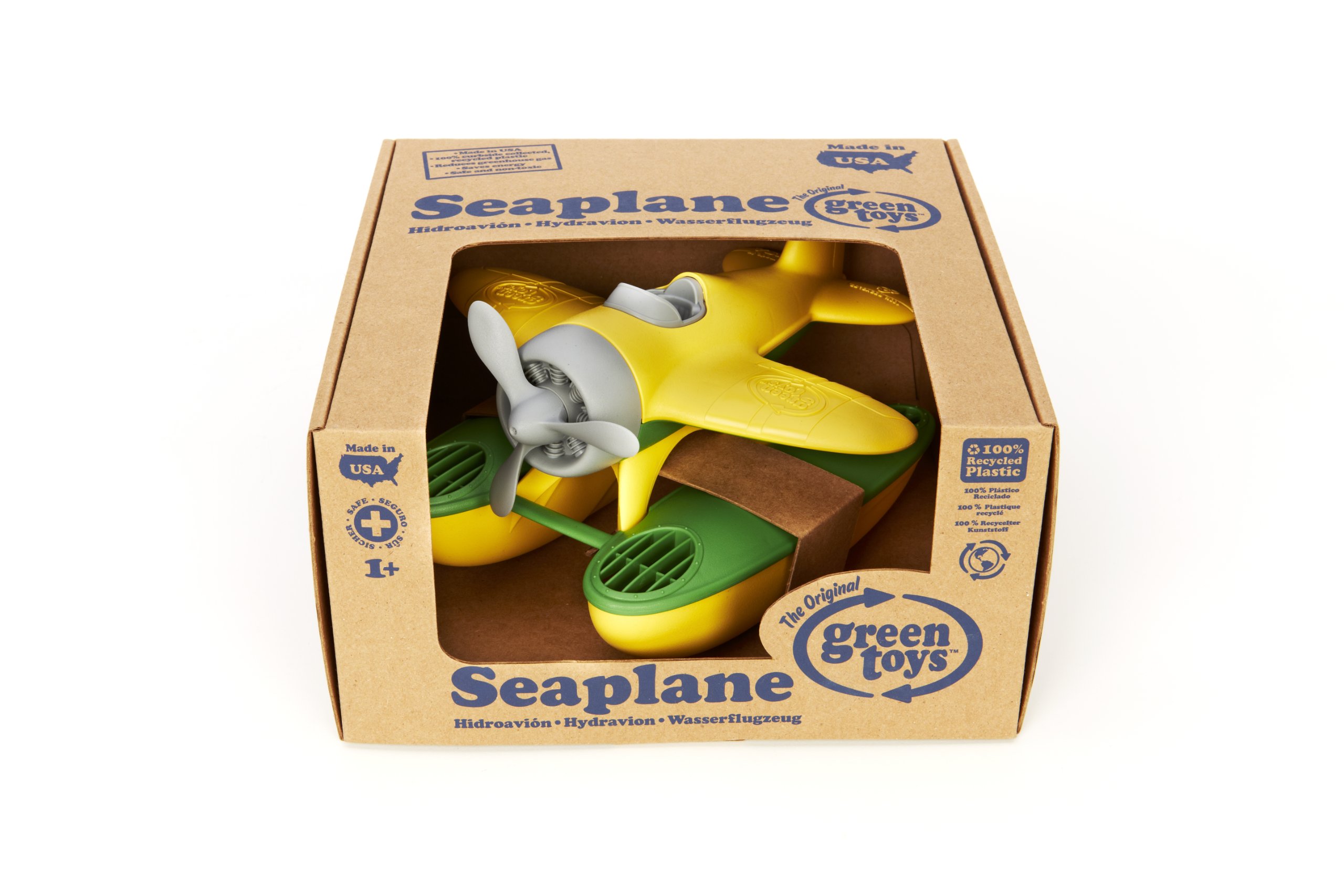 Green Toys Seaplane - Eco-Friendly Yellow Airplane Toy for Kids | Perfect for Bath Time, Outdoor Play & Imaginative Adventures