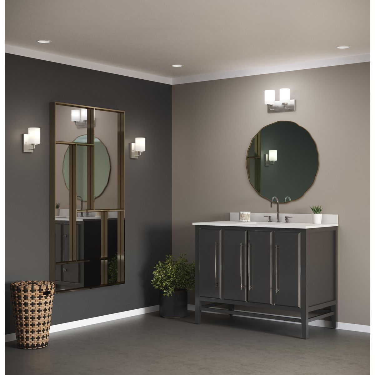 Merry Collection Two-Light Etched Glass Bathroom Vanity Wall Sconce - Perfect for Bathroom, Powder Room, and Dressing Area Lighting