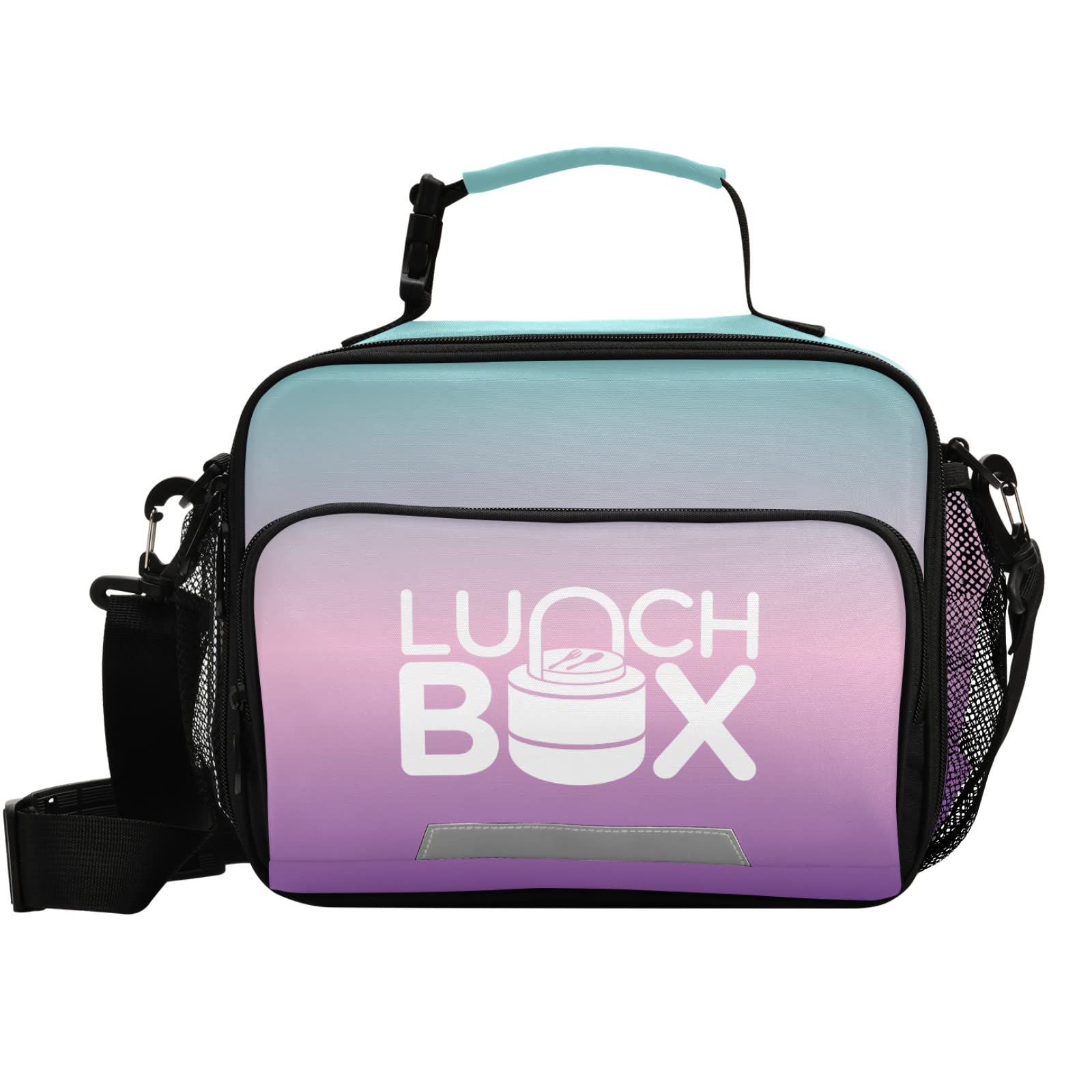 Gradient Insulated Lunch Bag with Adjustable Shoulder Strap - Lightweight Waterproof Lunch Box for Students & Women - Perfect for Work, School, Picnics & Outdoor Activities
