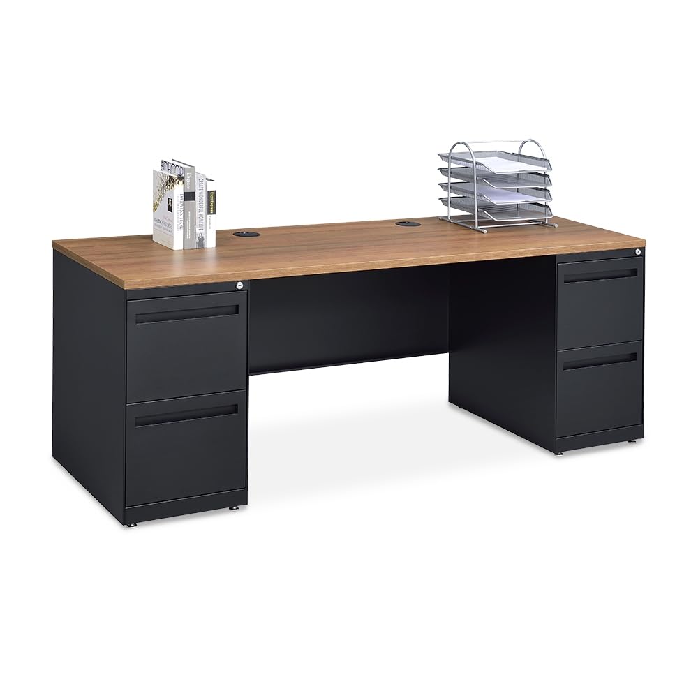 Premium NBF Carbon Double Pedestal Office Credenza - 72