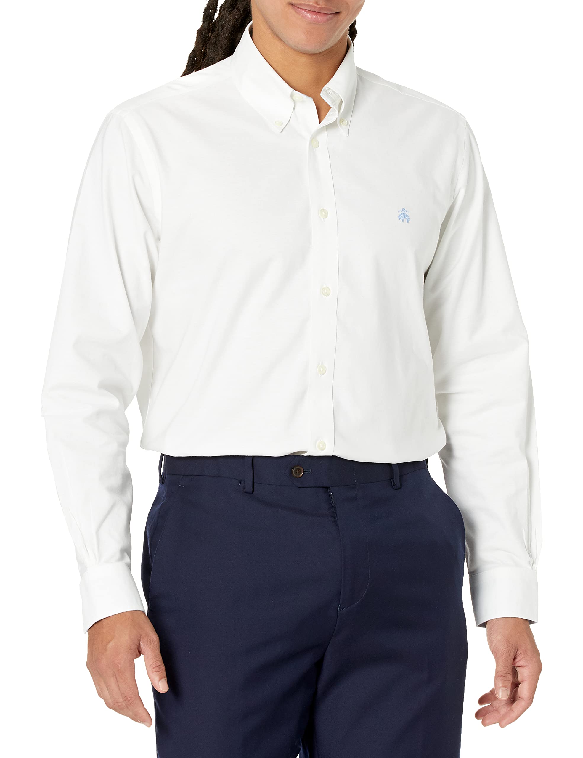 Brooks Brothers Men's Non-Iron Long Sleeve Button Down Sport Shirt | Wrinkle-Free Dress Shirt for Business & Casual Wear | Perfect for Office, Meetings & Special Occasions