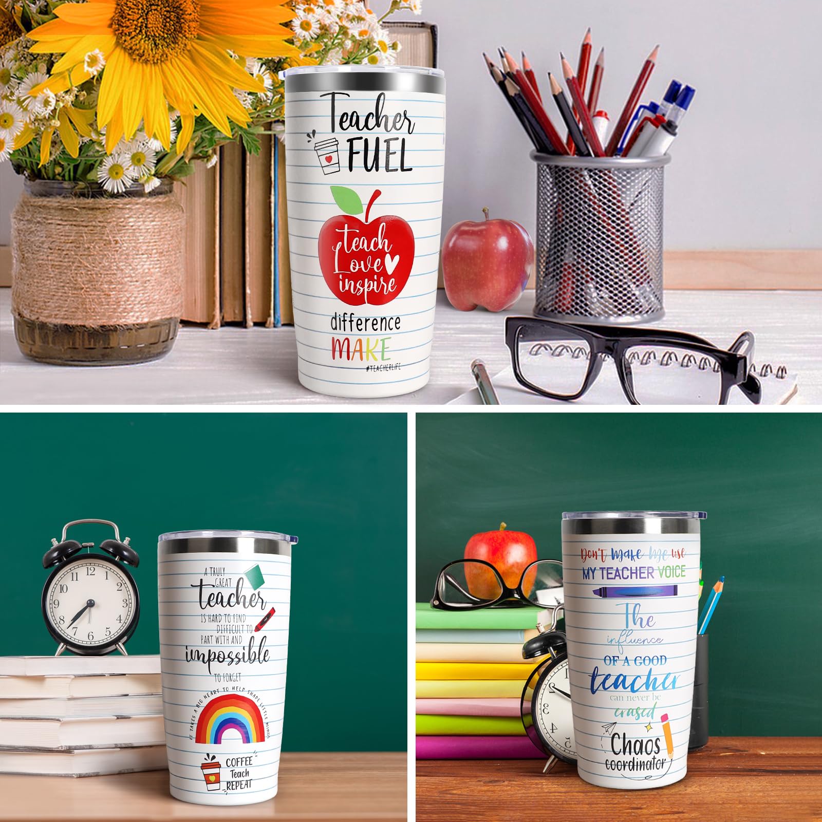 6-Piece Teacher Appreciation Gift Set - Socks, Pen Holder & Scented Candle - Perfect for Back to School, Graduation, Valentine's Day & End of Year - Thoughtful Gifts for Teachers, Educators & Professors