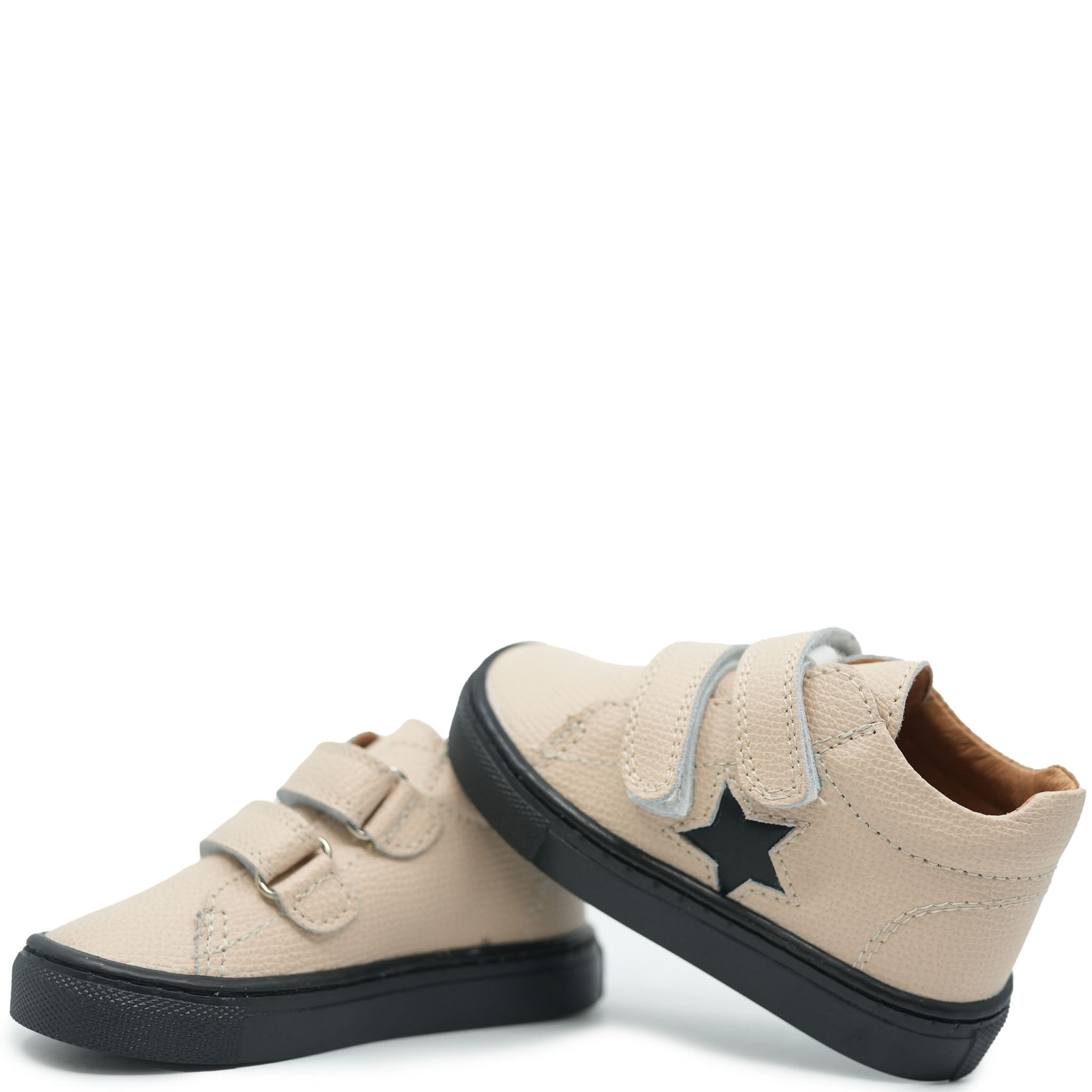 Atlanta Mocassin Blush Star Velcro Baby Sneakers - Soft Leather First Walkers for Boys & Girls - Perfect for Everyday Wear & Special Occasions