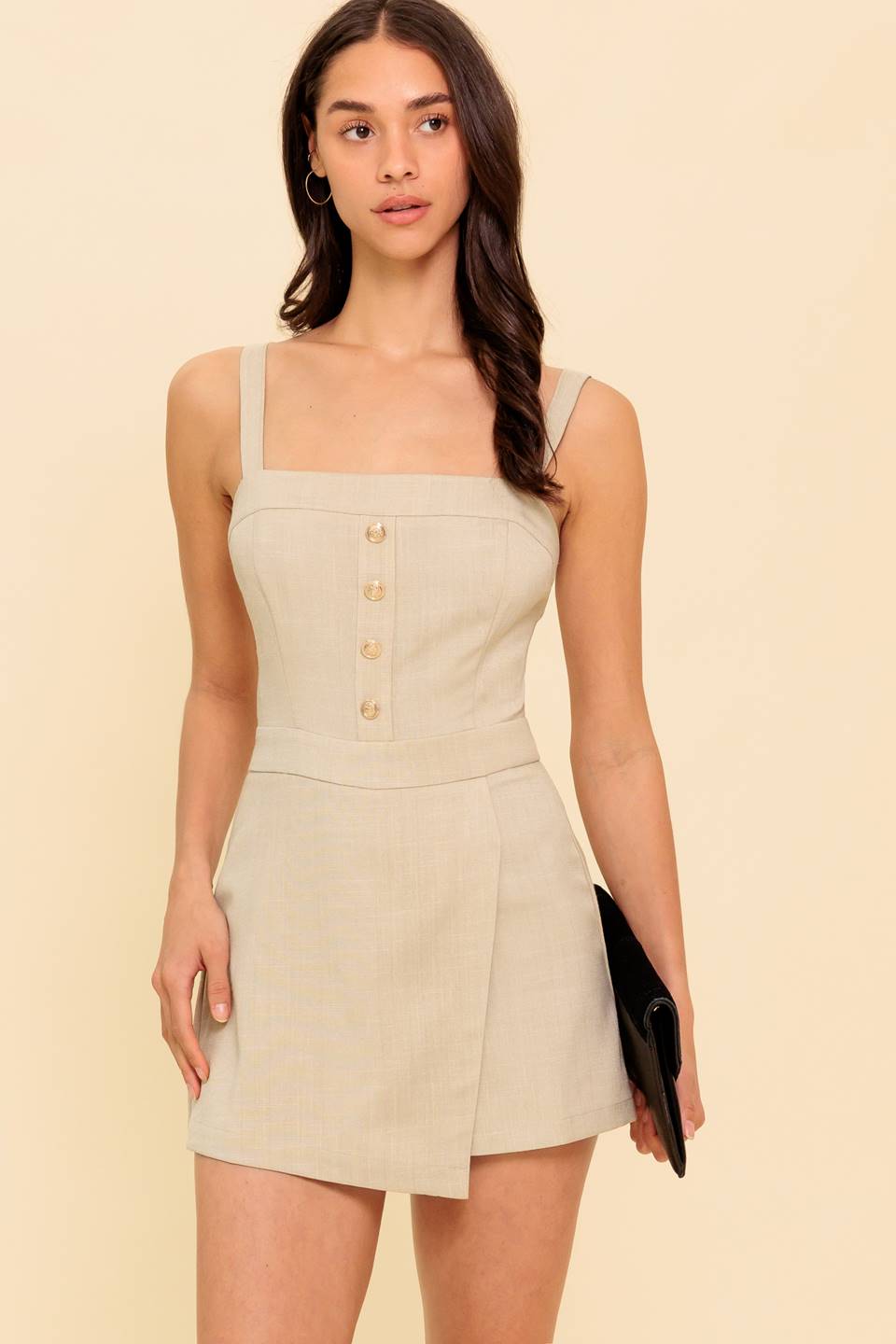DEBI Khaki Romper for Women - Stylish & Comfortable Jumpsuit for Casual Outings, Summer Wear & Travel