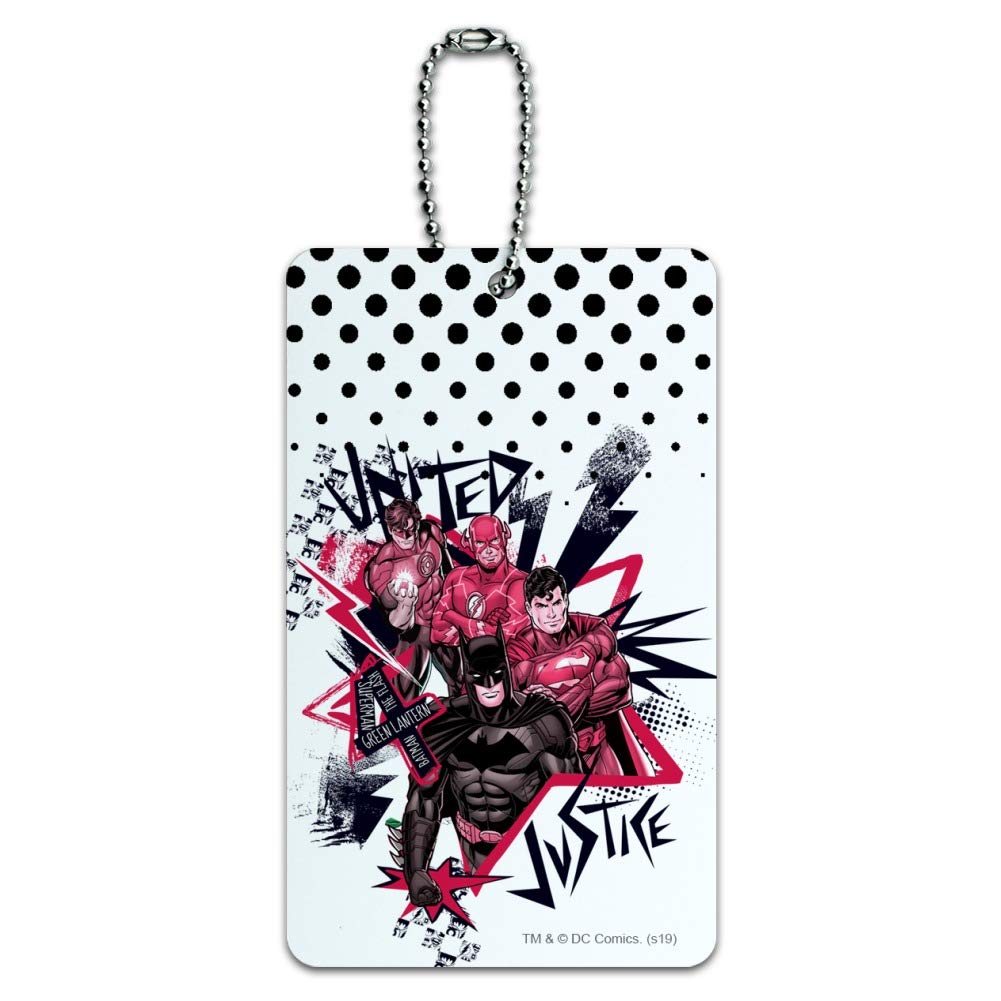 Justice League Red & Black Superheroes Luggage Tag - Durable Carry-On Suitcase ID Tag for Travel, Cosplay & Comic Con Events
