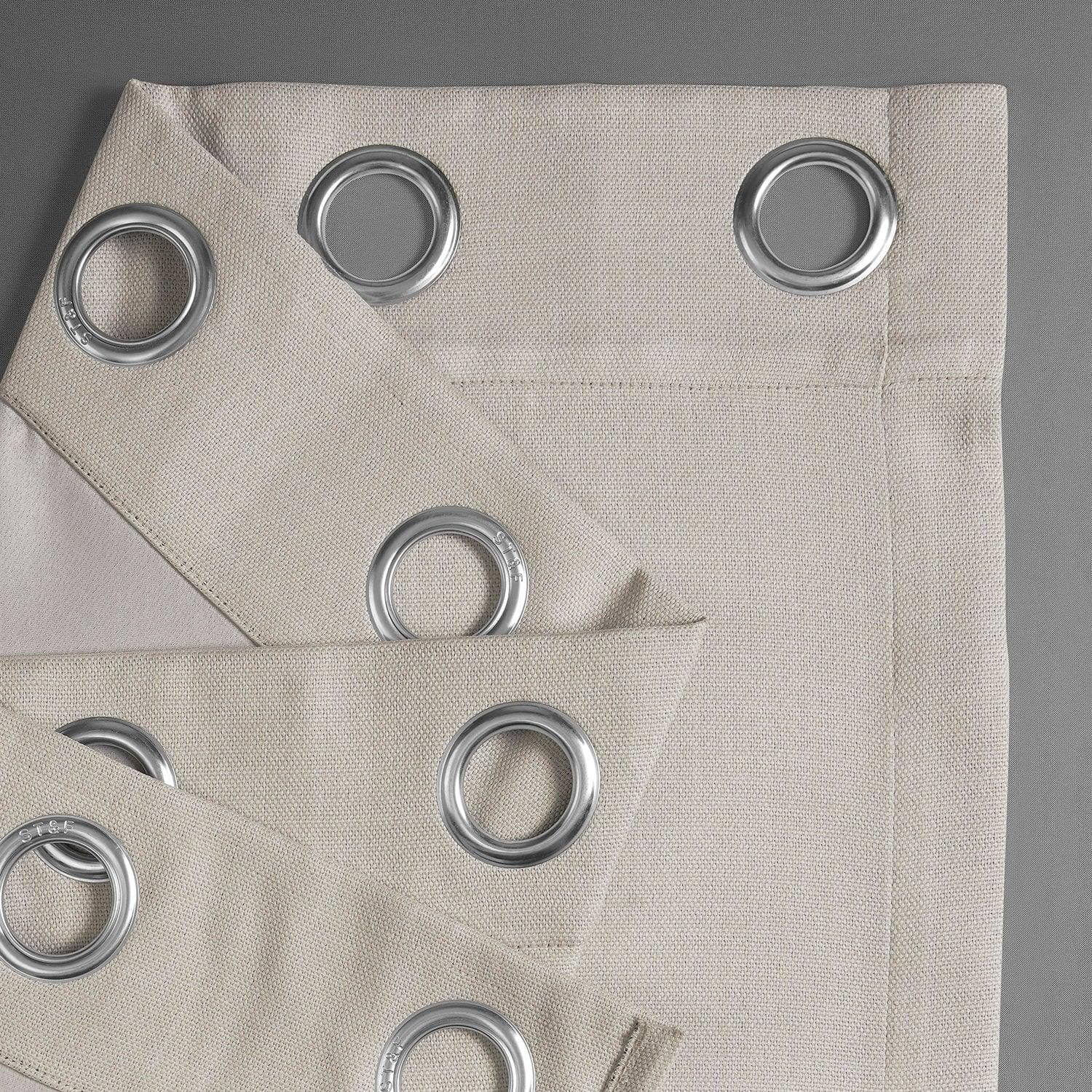 Birch Grommet Textured Faux Linen Blackout Curtains - Thermal Insulated Window Drapes for Bedroom, Living Room & Nursery - Noise Reducing & Light Blocking Home Decor