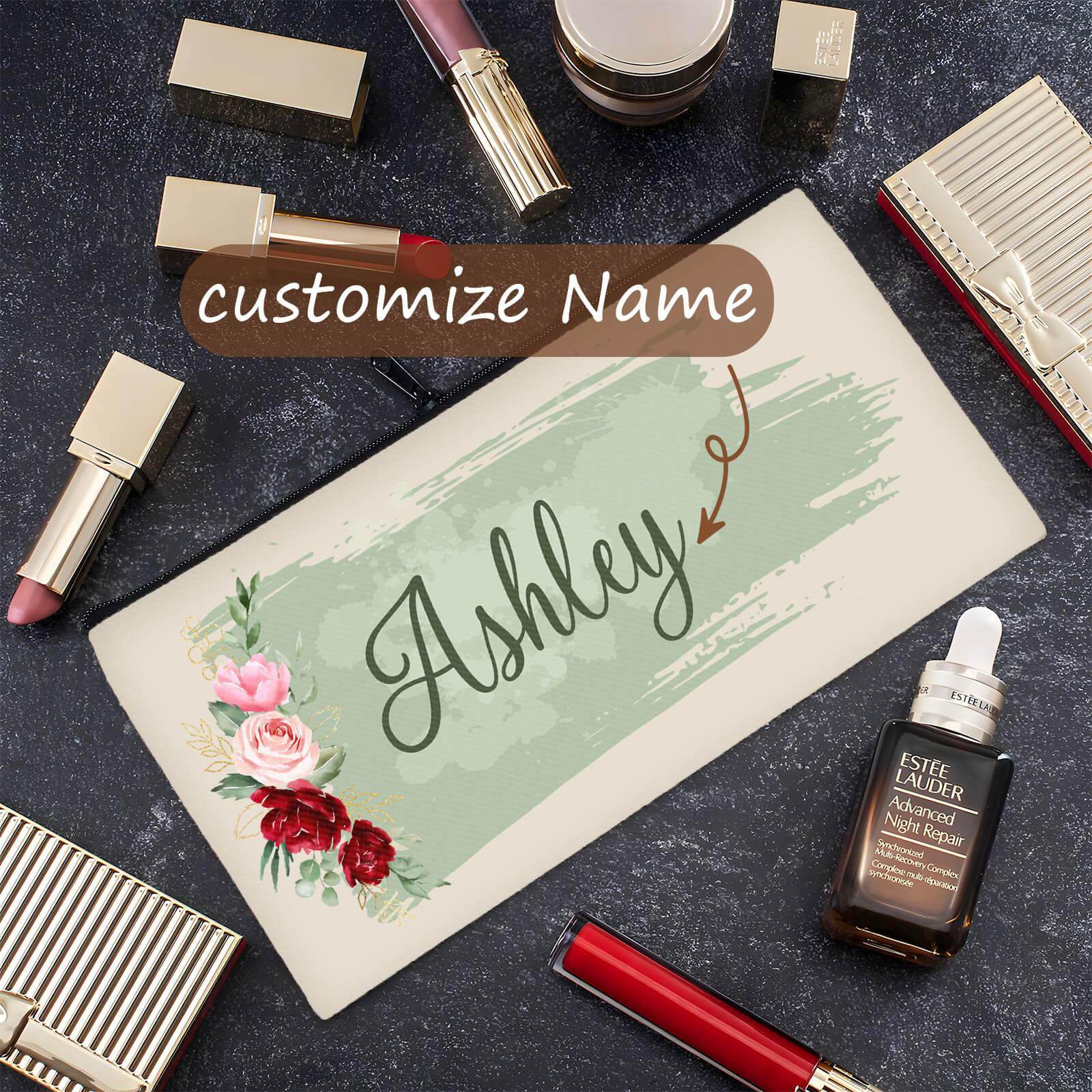 Personalized Handheld Zipper Makeup Bag for Women - Custom Travel Cosmetic Case - Perfect for Travel, Gym, and Everyday Essentials Organization