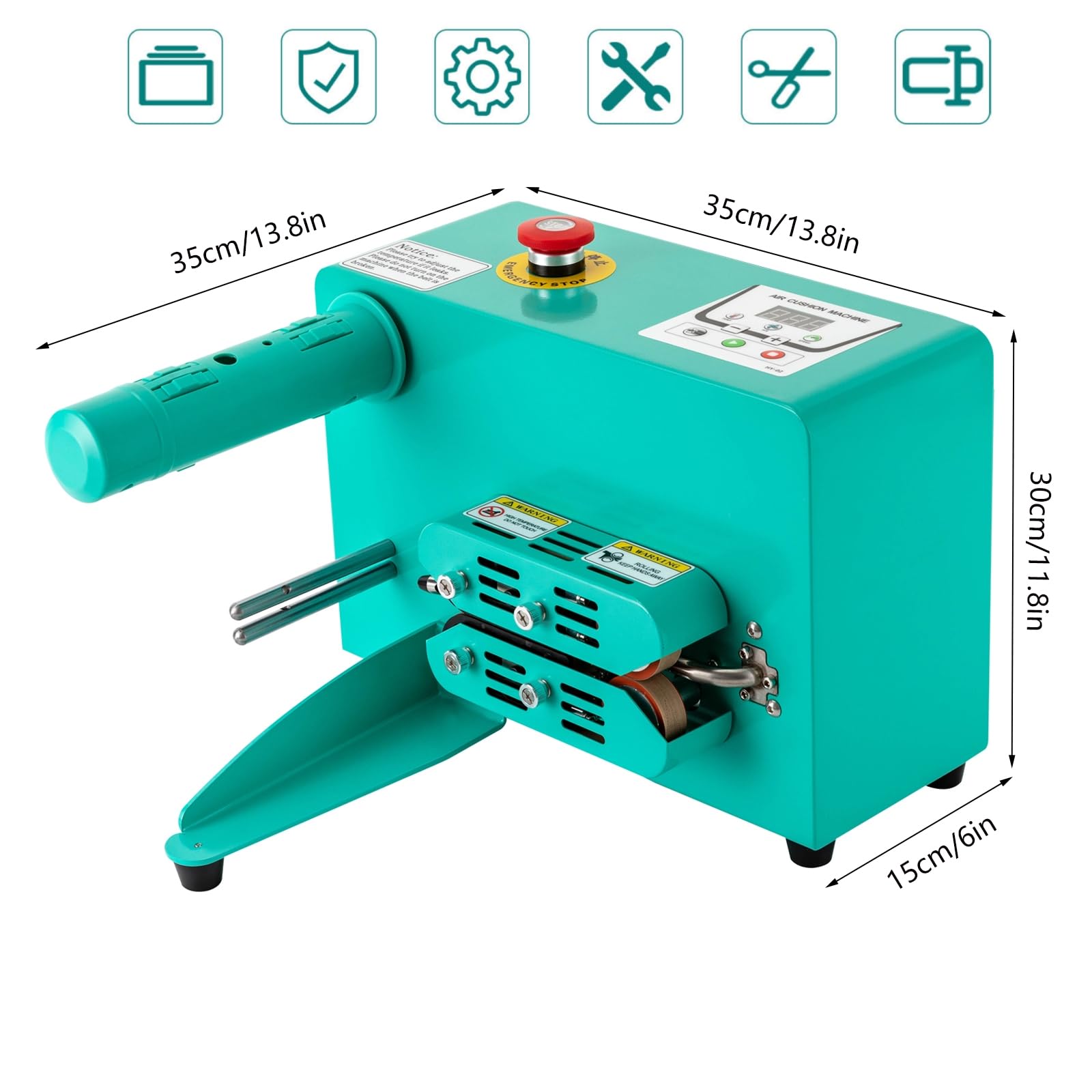 High-Speed Air Cushion Machine 52.49 ft/min - 110V Portable Air Pillow Maker for Inflatable Packaging - Perfect for E-Commerce Shipping, Fragile Item Protection & Moving Supplies